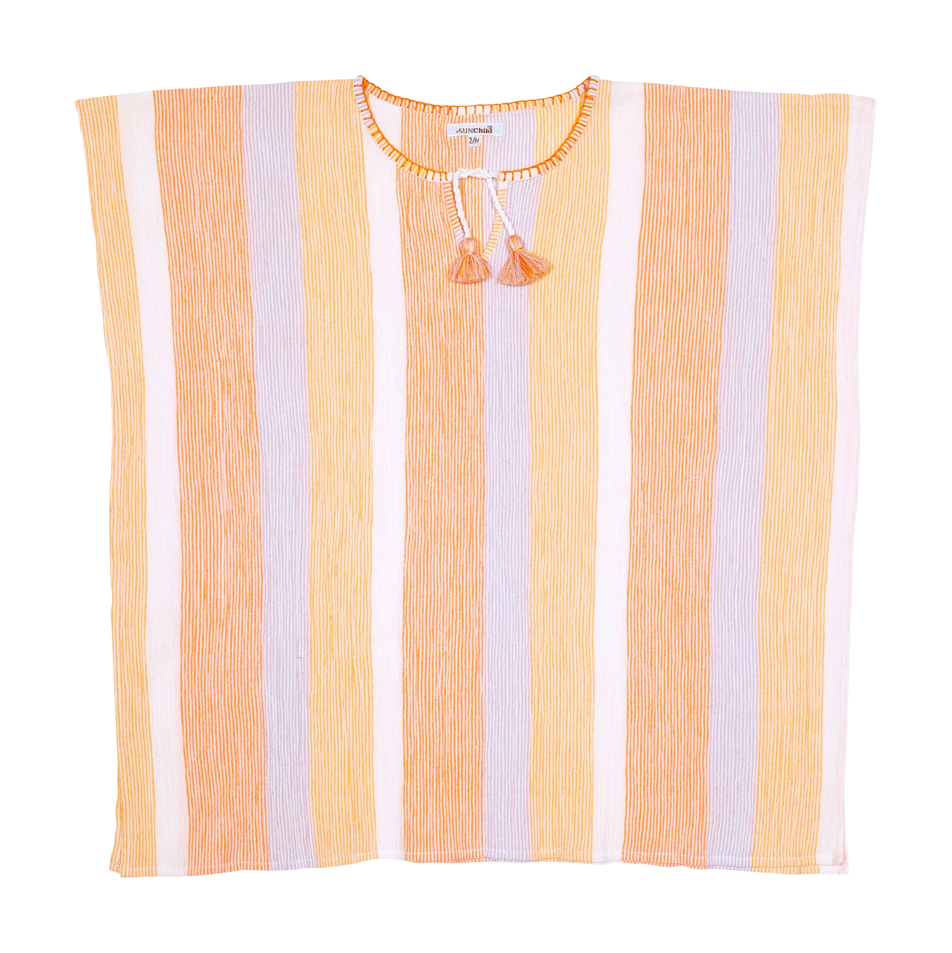 Poncho en coton Orange ANGOA