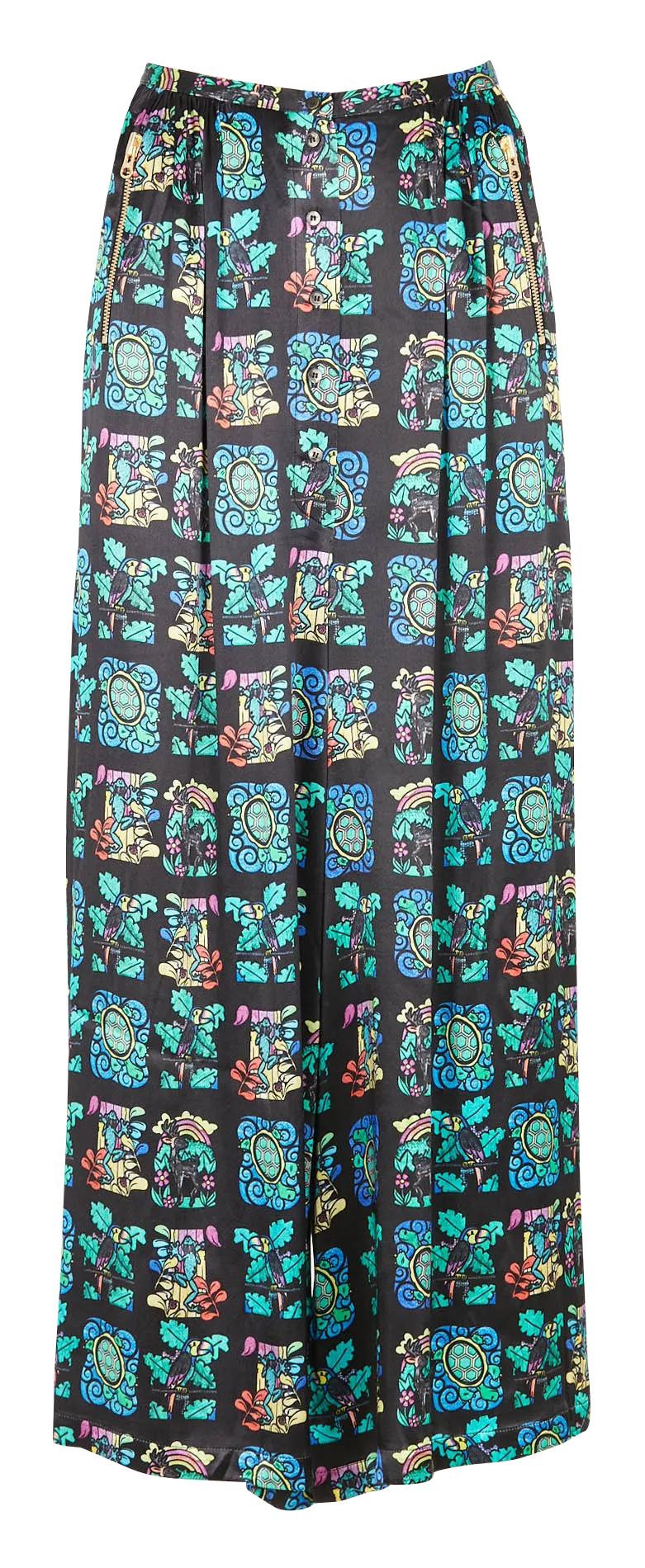 Pantalon large taille haute à imprimé Multicolore DOLL