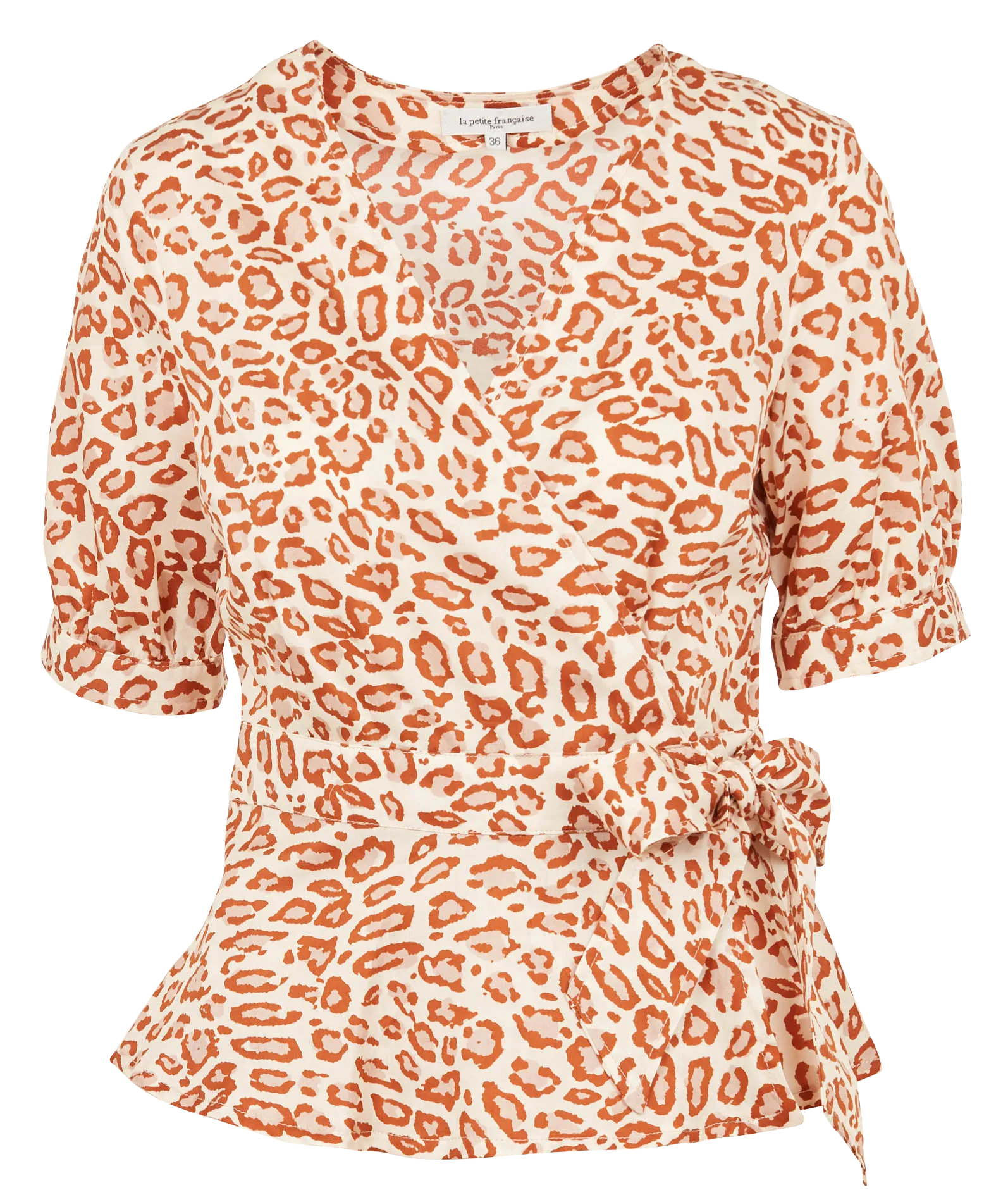 Top cache-coeur imprimé en coton Marron BOISEE