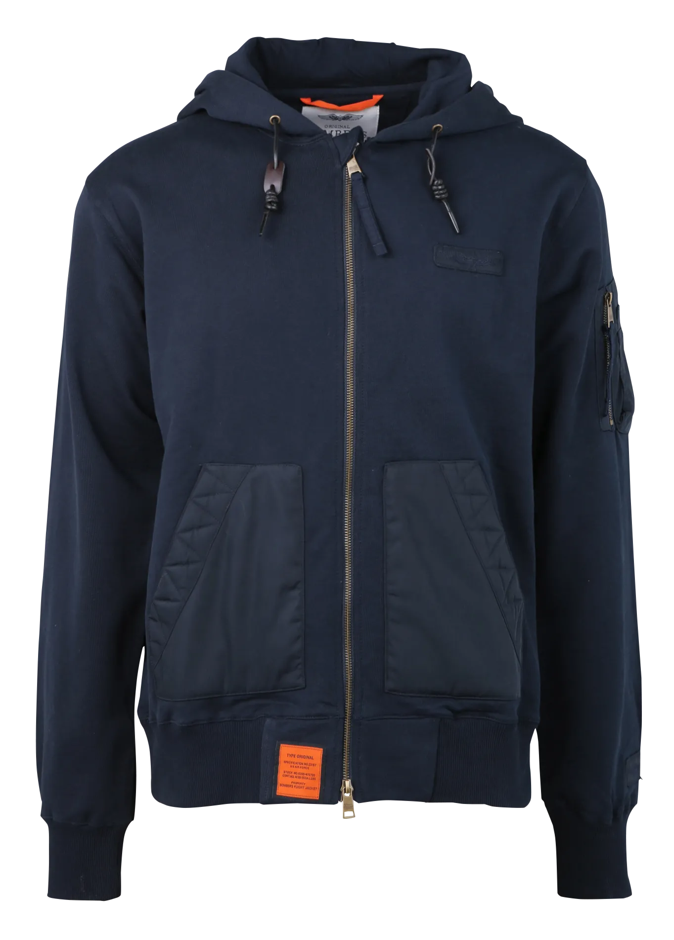 Veste bombers à capuche en coton Bleu RANGER