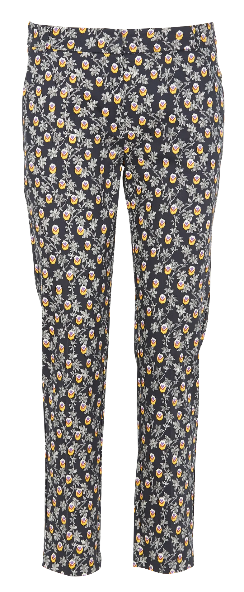 Pantalon slim en coton mélangé à imprimé Bleu PATERNEL