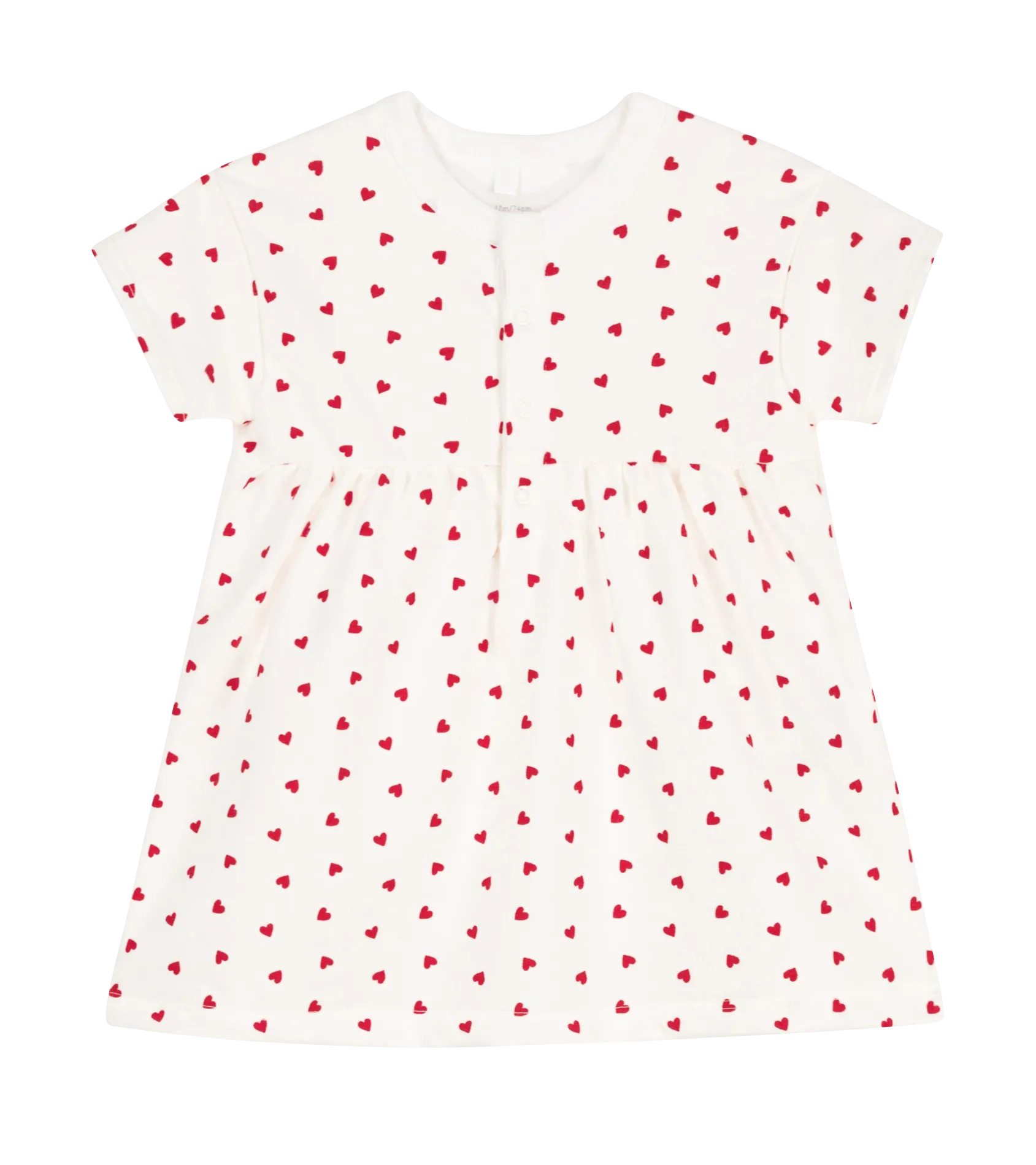 Robe col rond avec body en coton bio Blanc