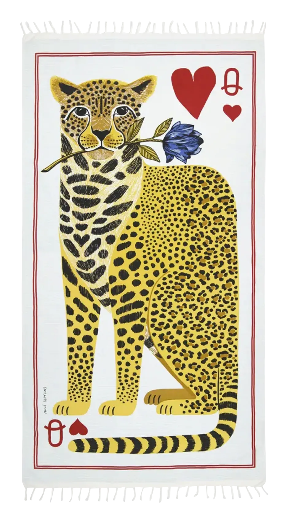 Fouta en coton imprimé Jaune QUEEN