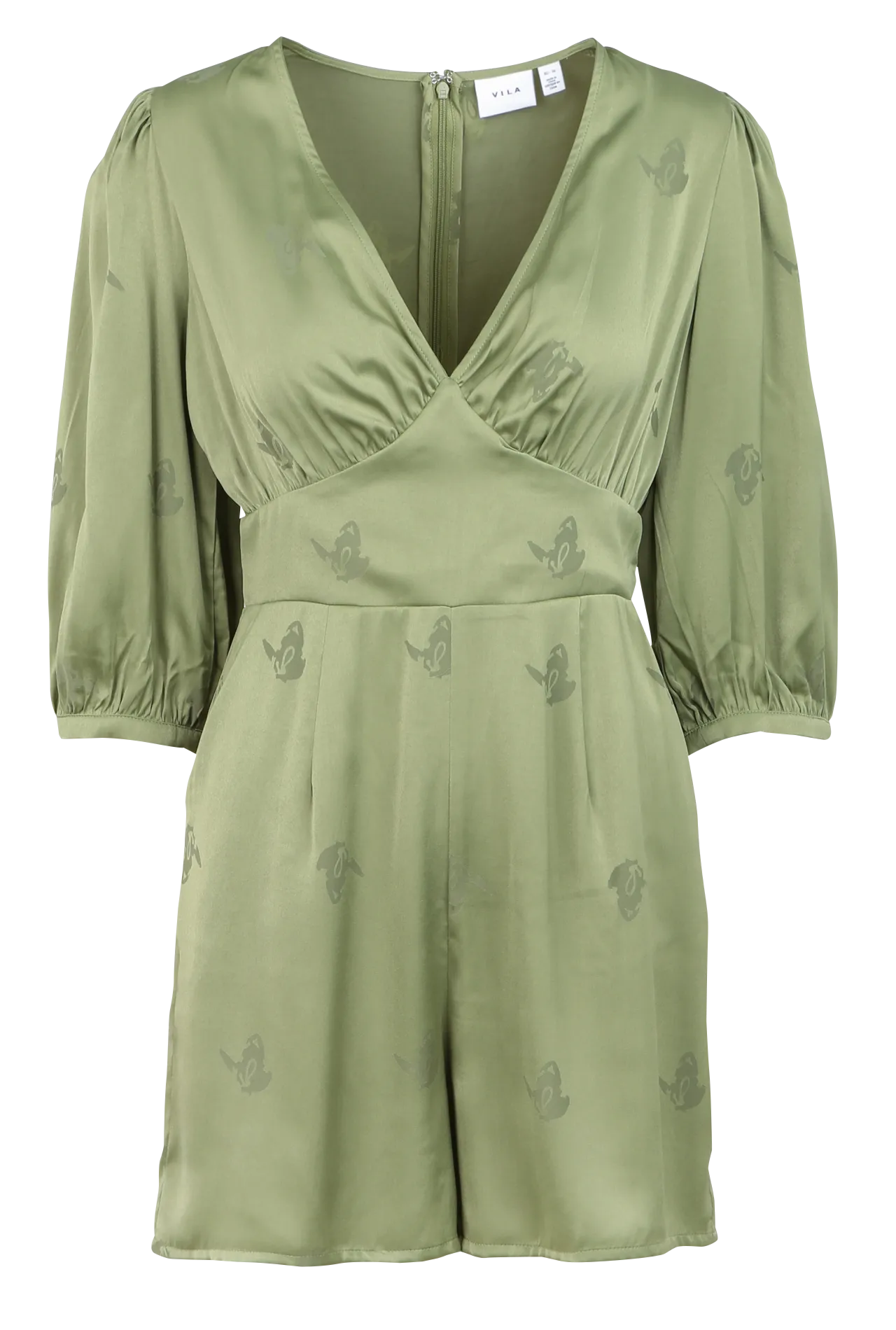 Combi-short décolleté V à motif floral Vert VIMIEL BUTTERFLY