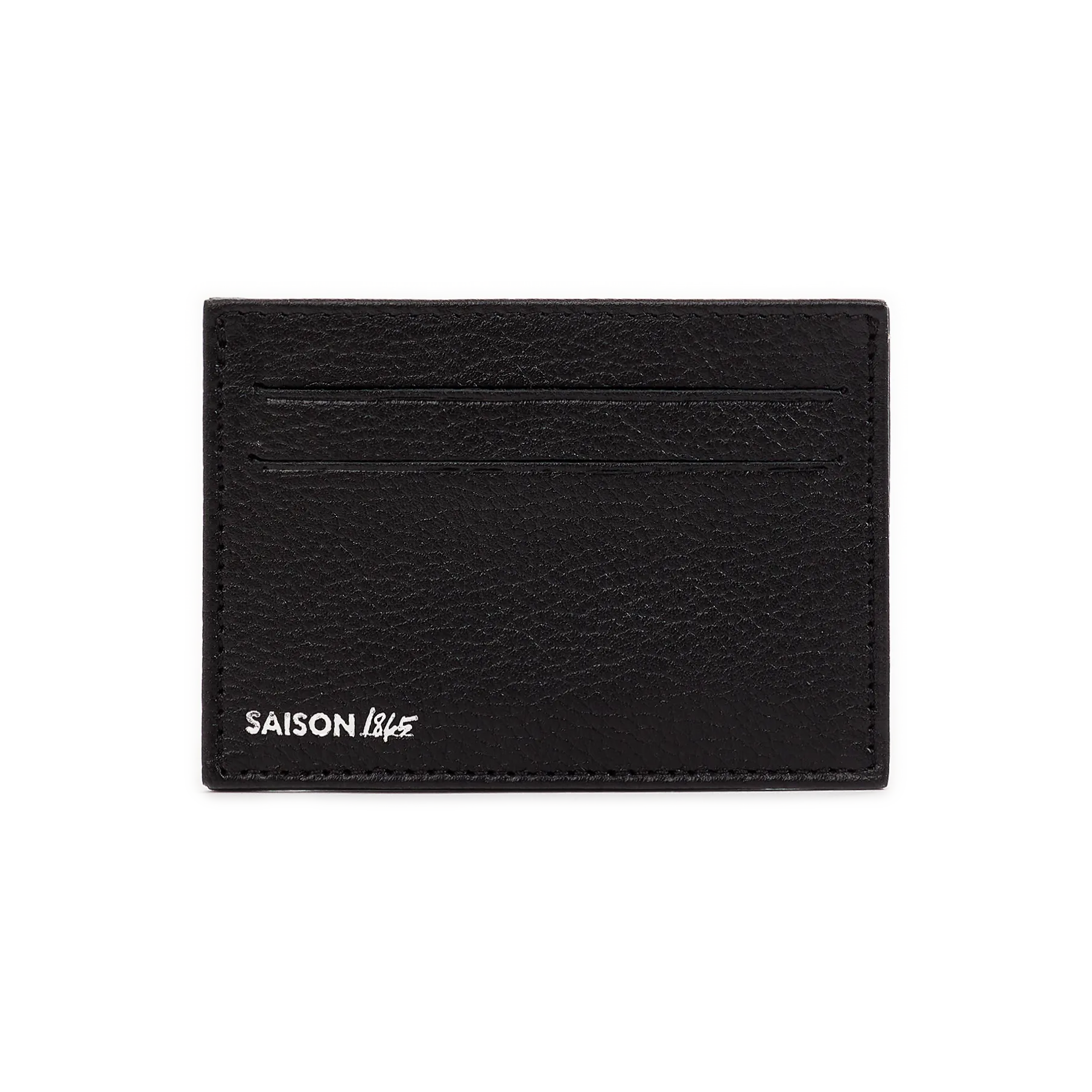 Porte-cartes en cuir grainé Noir