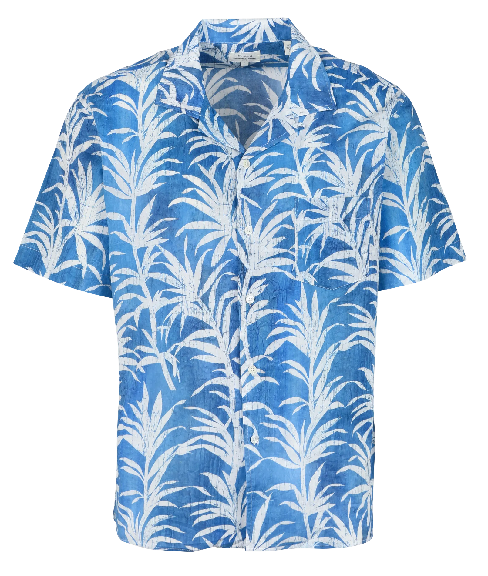 Chemise à col classique ample en coton Bleu