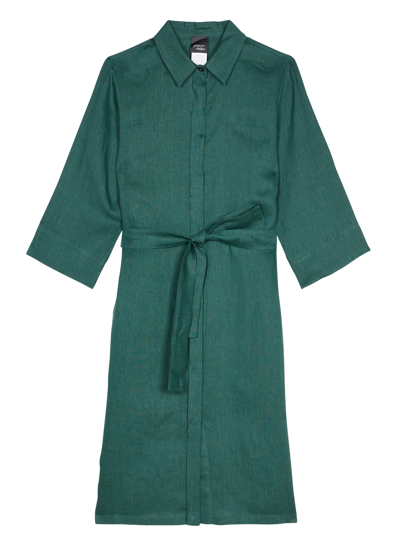Robe chemise ample en lin Vert DICEMBRE