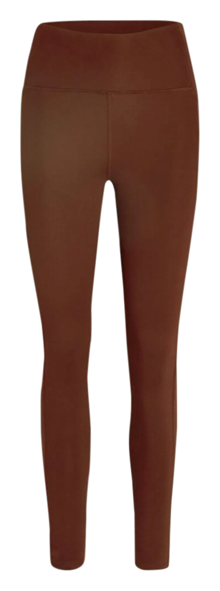Legging taille haute uni Marron