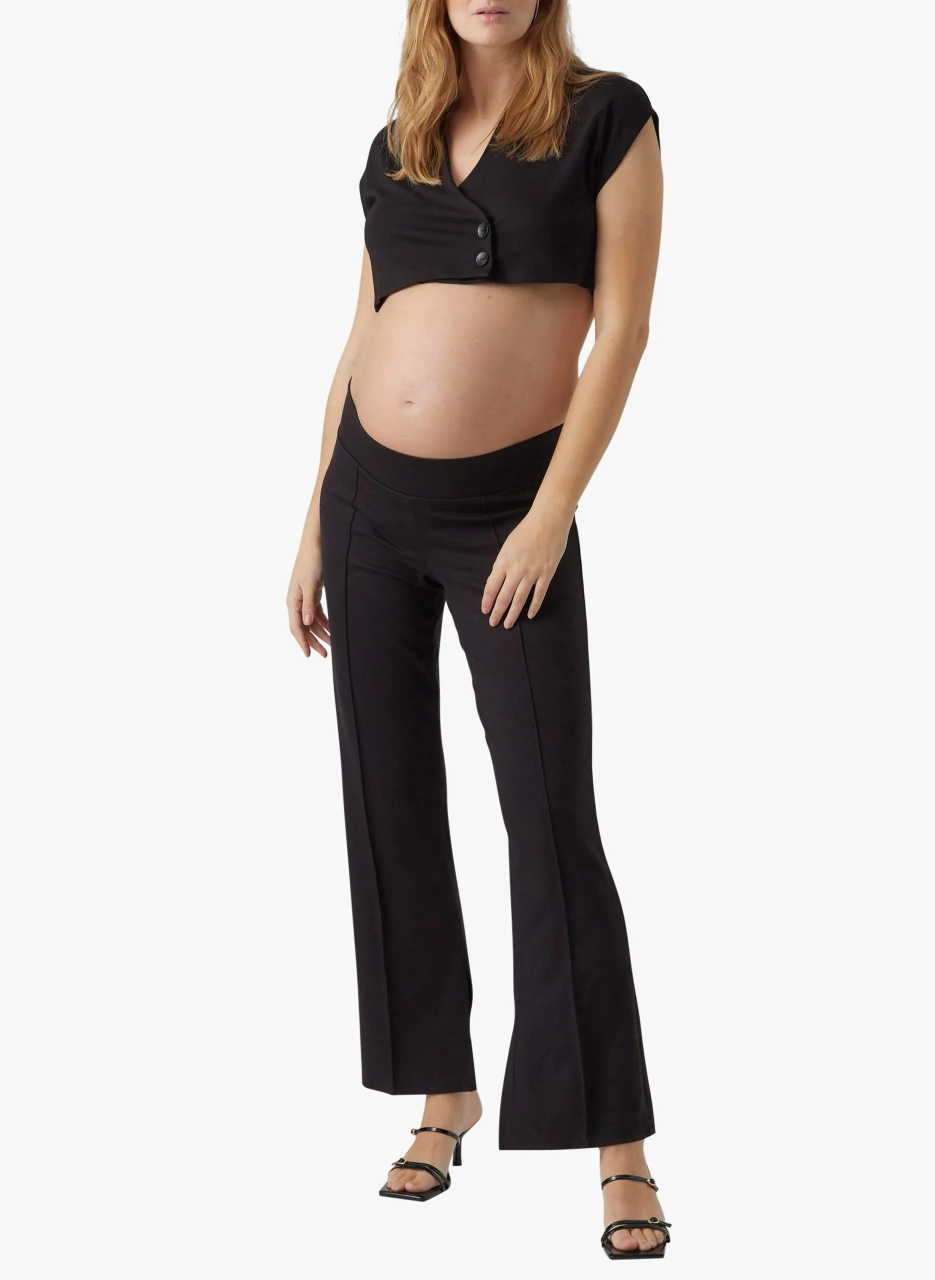 Pantalon droit de grossesse Noir LUNA