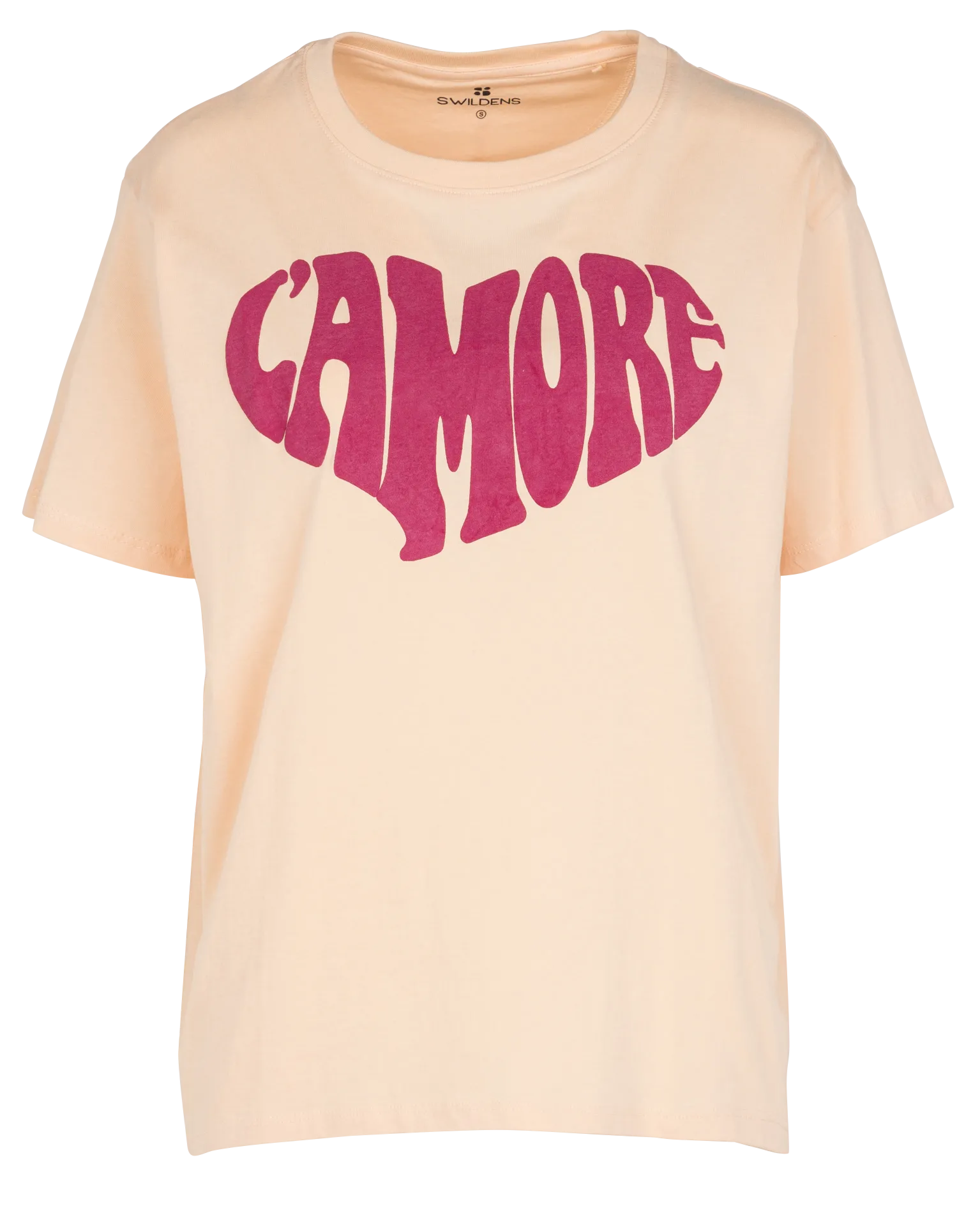 Tee-shirt col rond sérigraphié en coton Beige STORM