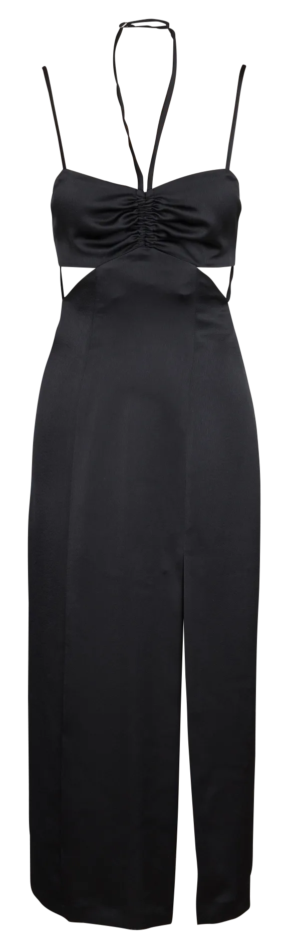 Robe longue à bretelles Noir HELINA