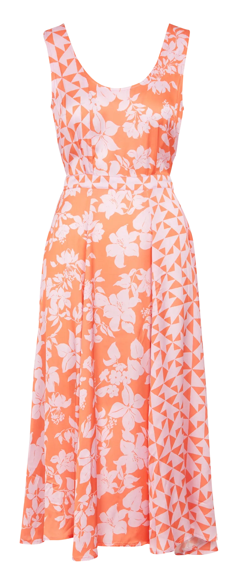 Robe longue imprimée dos ouvert Orange RESCAPEE