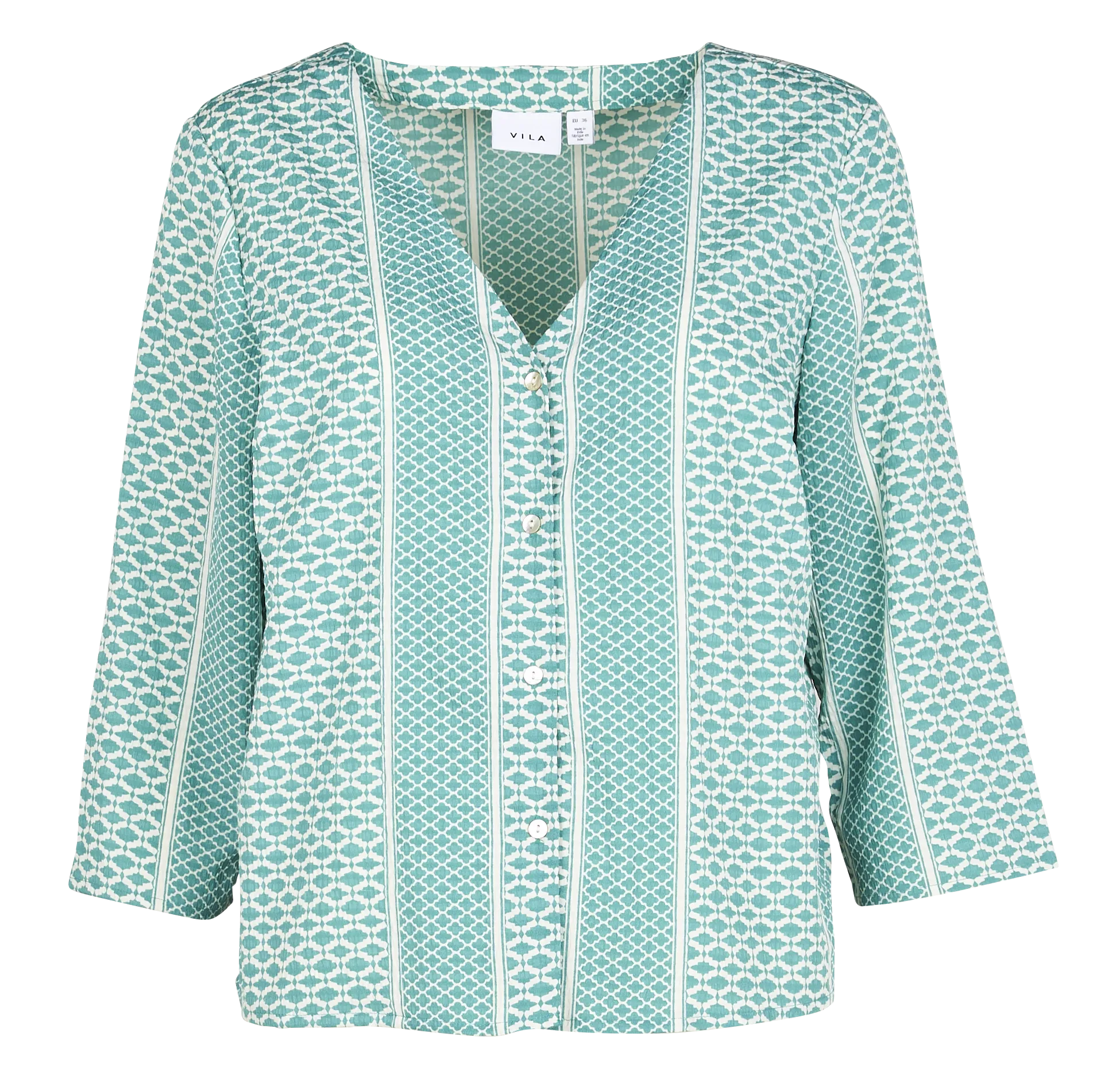 Blouse ample à col V texturée Vert AIMI LIVA