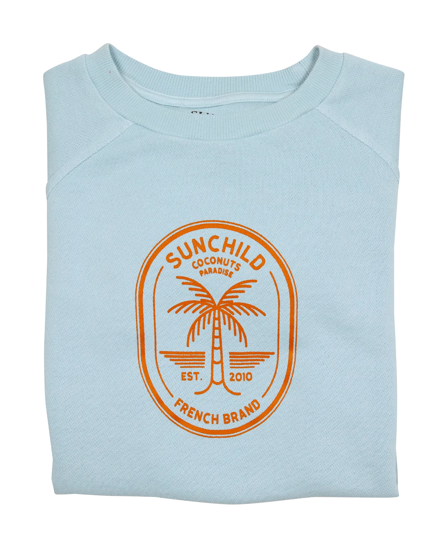 Sweat shirt col rond en coton Bleu COCONUT