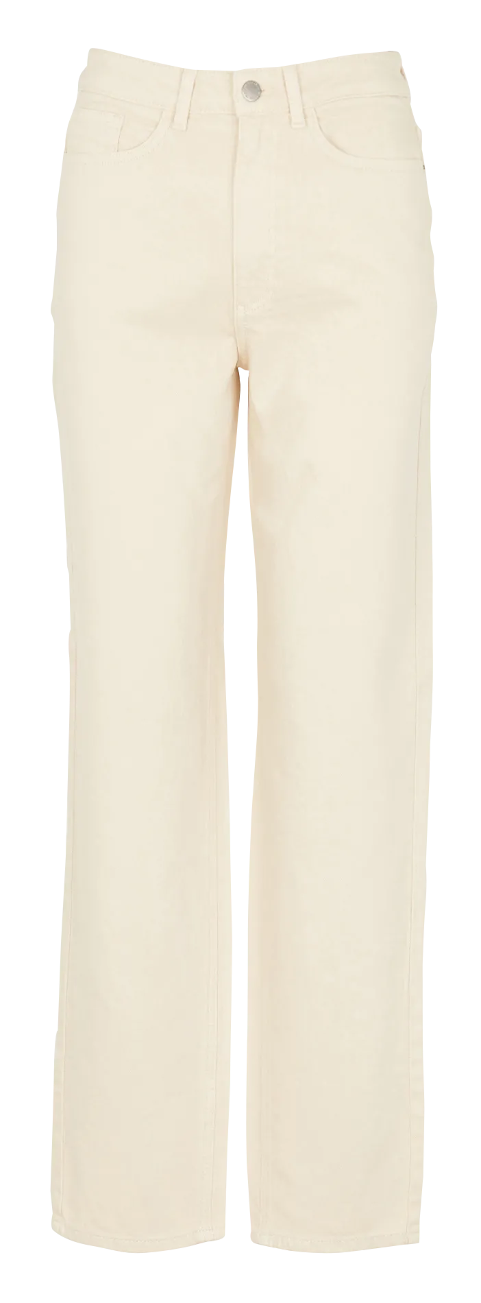 Jean droit taille haute en coton Beige KELLY