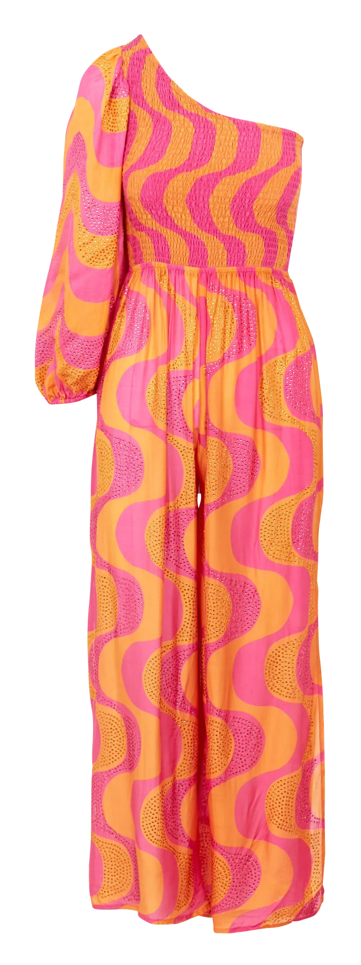 Combinaison asymétrique à strass Orange JOANNA