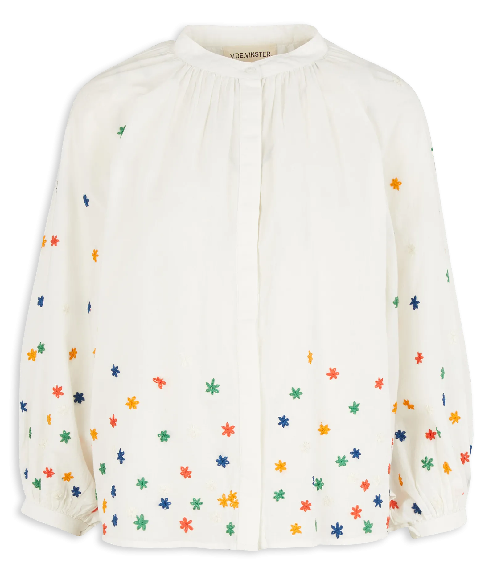 Chemise col mao en coton Blanc MATA BLOUSE
