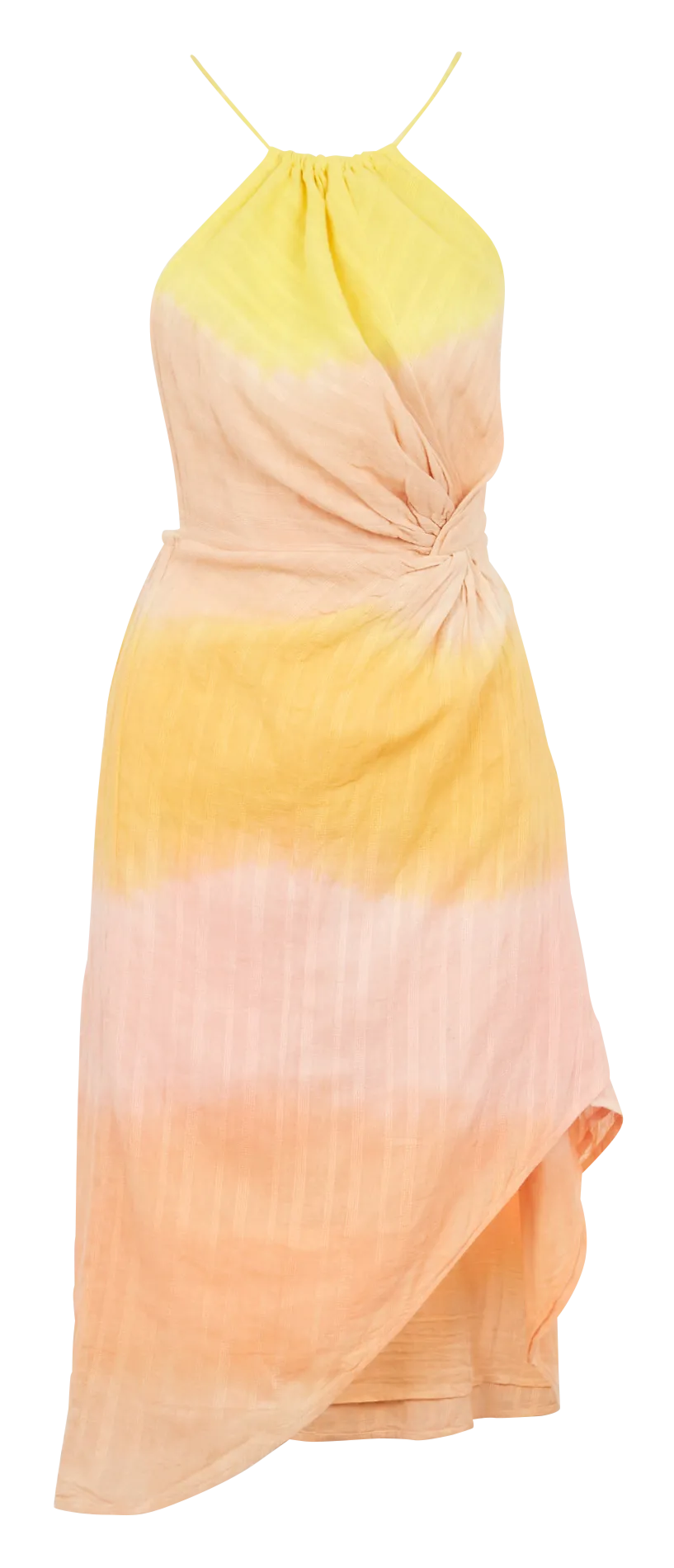 Robe courte asymétrique effet drapé Orange CELIA