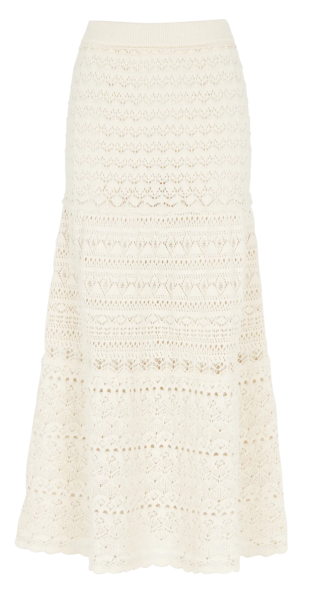 Jupe taille haute évasée en coton Beige JOSH
