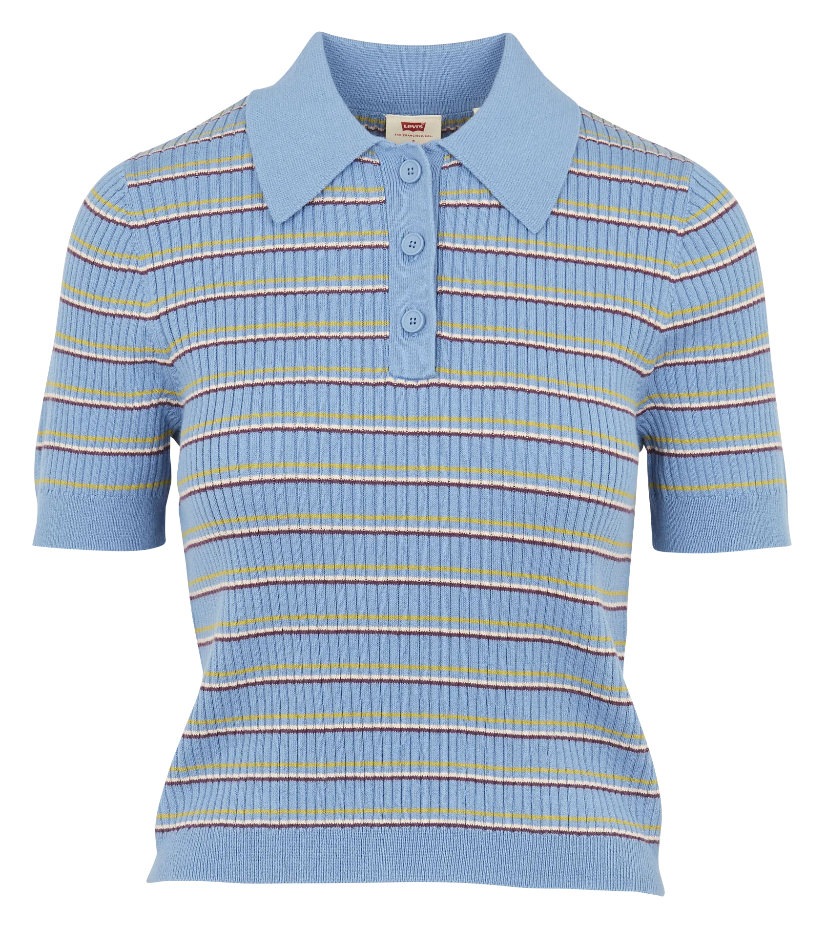 Polo moulant en coton à rayures Bleu SODA SWEATER POLO