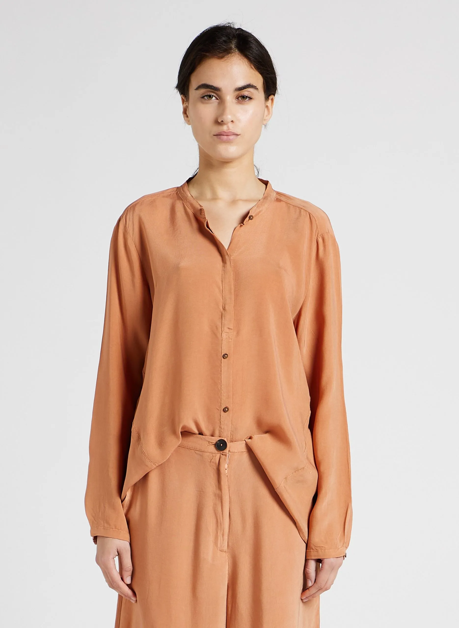 Chemisier droit à encolure tunisienne Orange HARMONIA