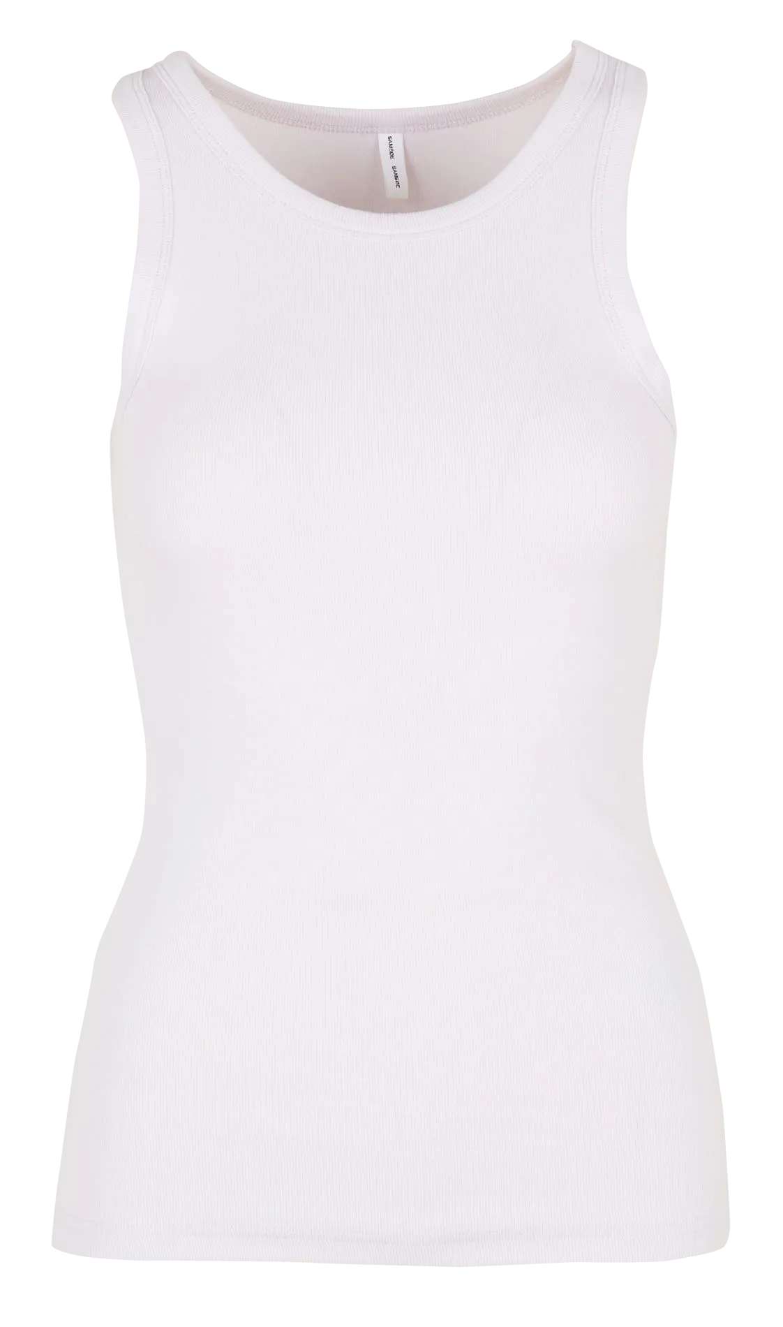 Débardeur col rond côtelé en coton bio Violet ALEXO