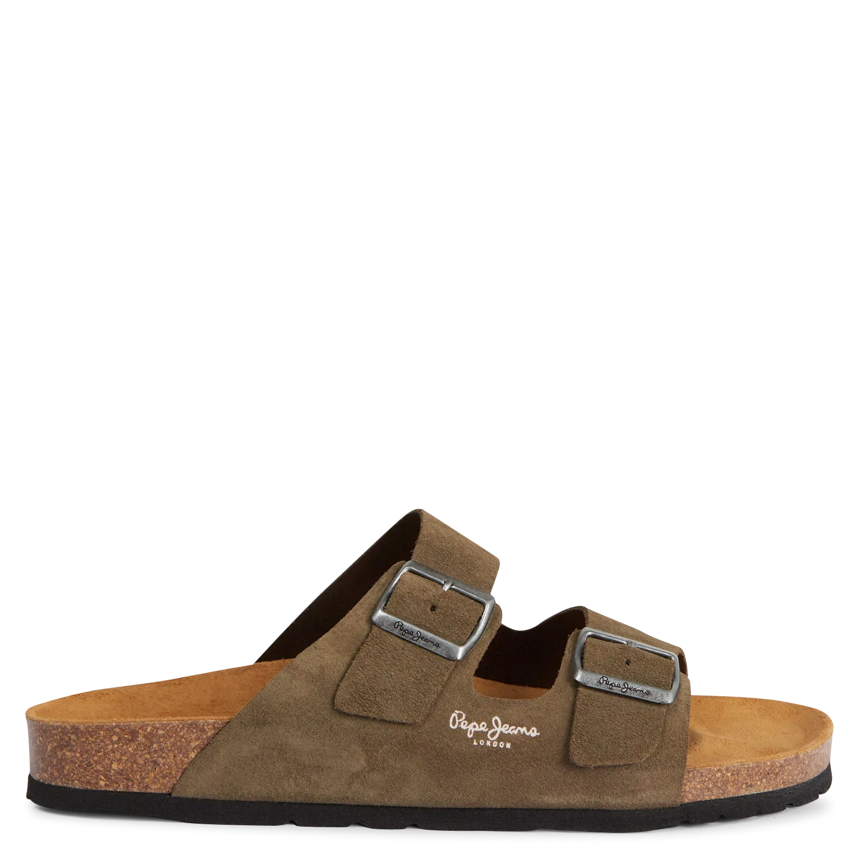 Mules en cuir velours Vert