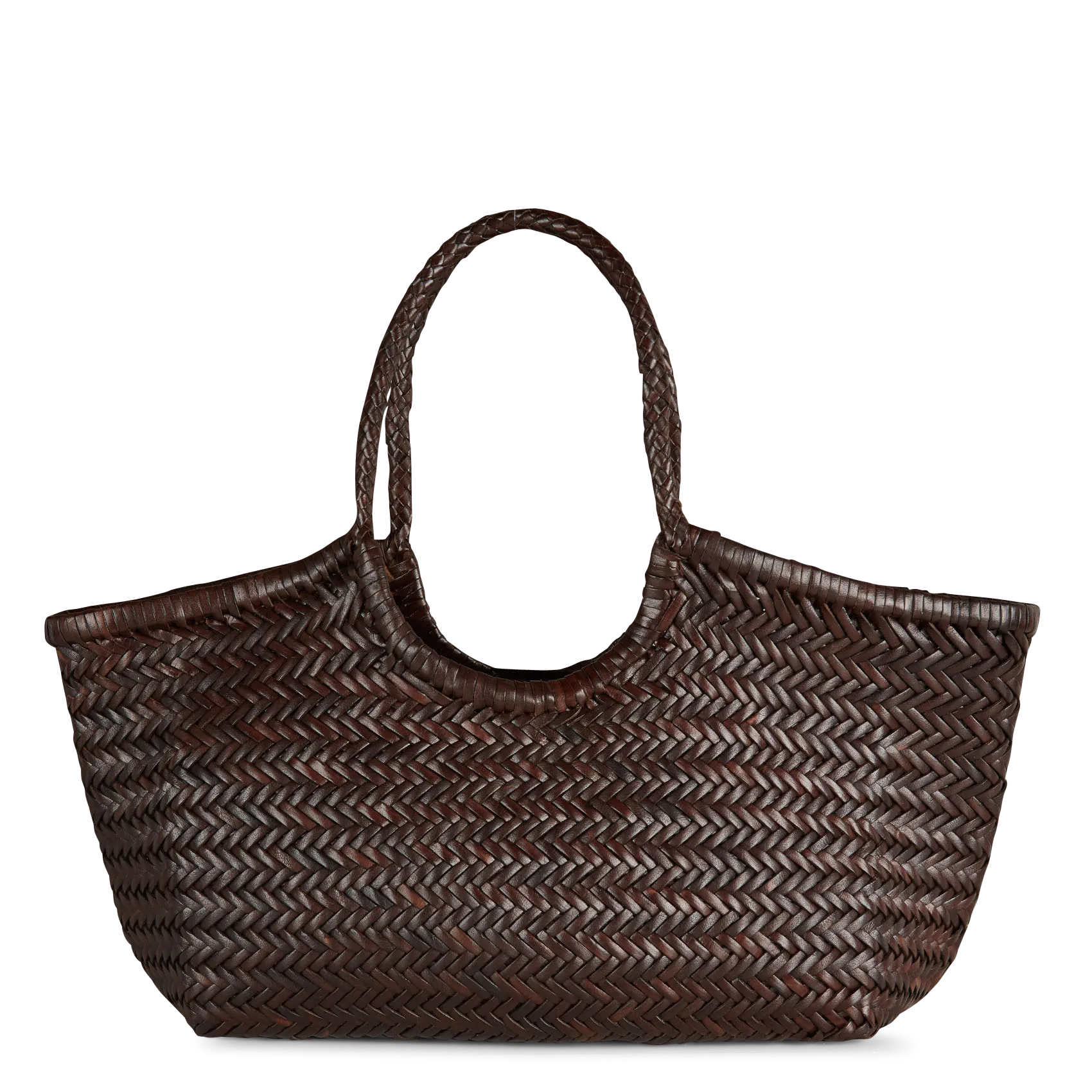 Panier tissé en cuir Marron NANTUCKET BASKET BIG