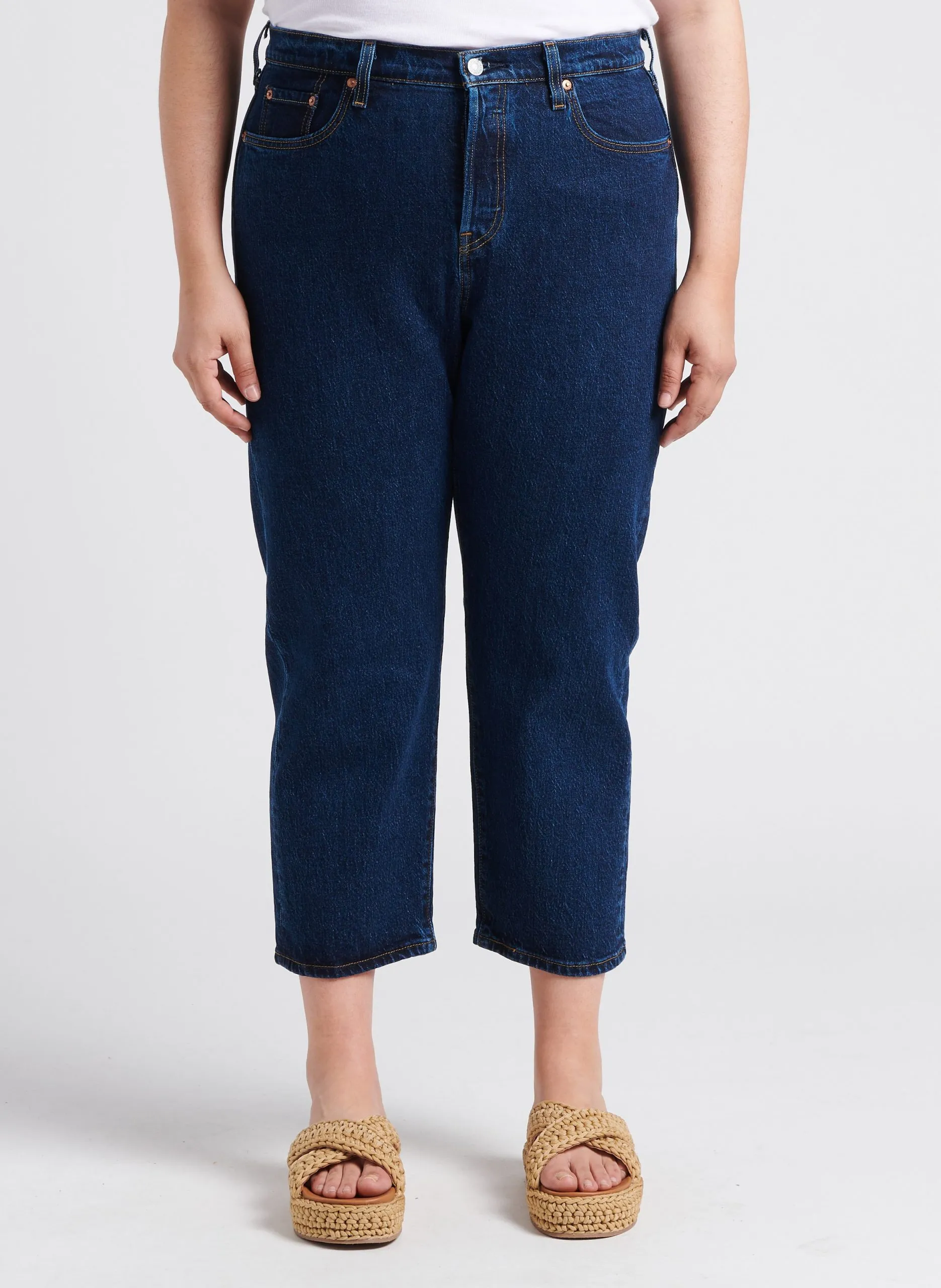 Jean droit taille haute Jean brut PL 501 CROP