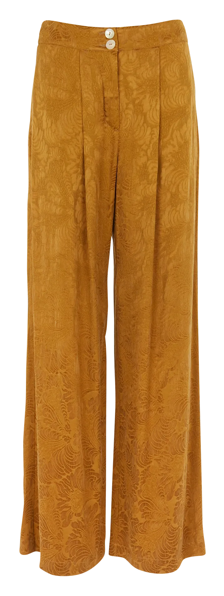 Pantalon large en jacquard Marron PASCAL