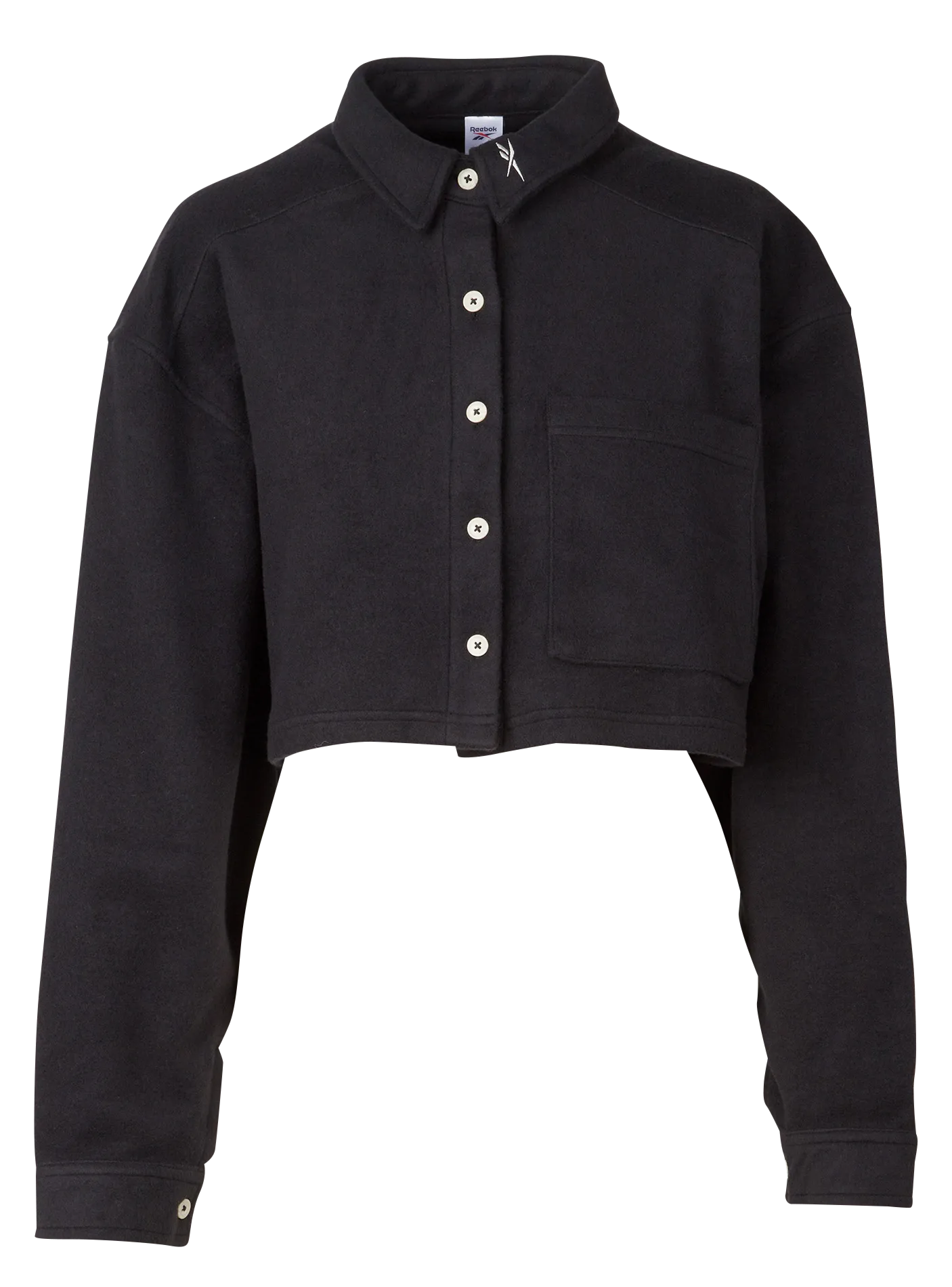 Veste courte col classique en coton mélangé Noir CL WDE