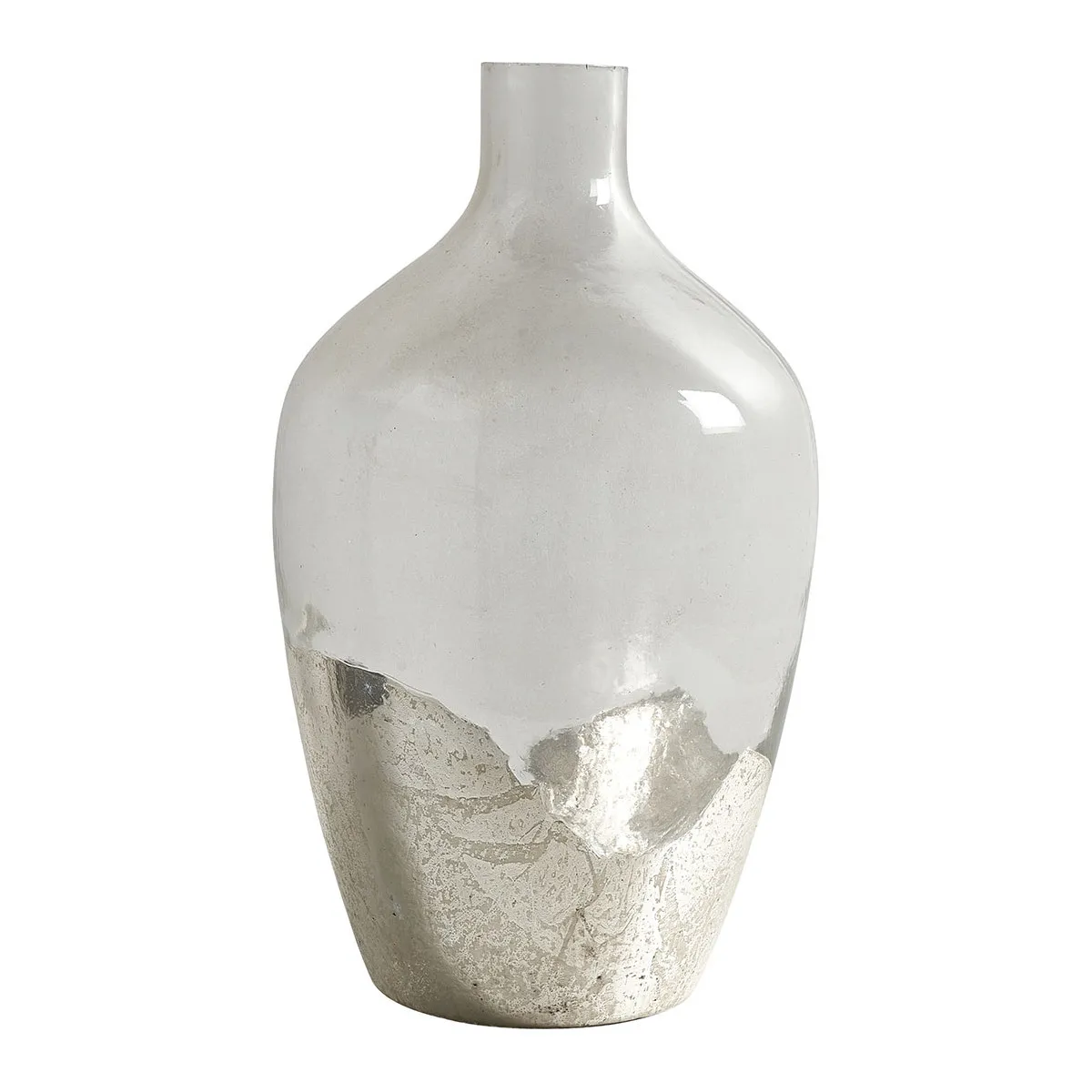 Vase bonbonne en verre transparent Gris JEANNE