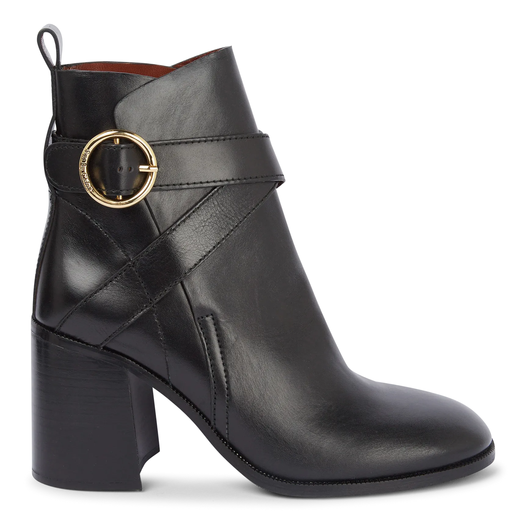 Bottes à talons en cuir Noir LYNA