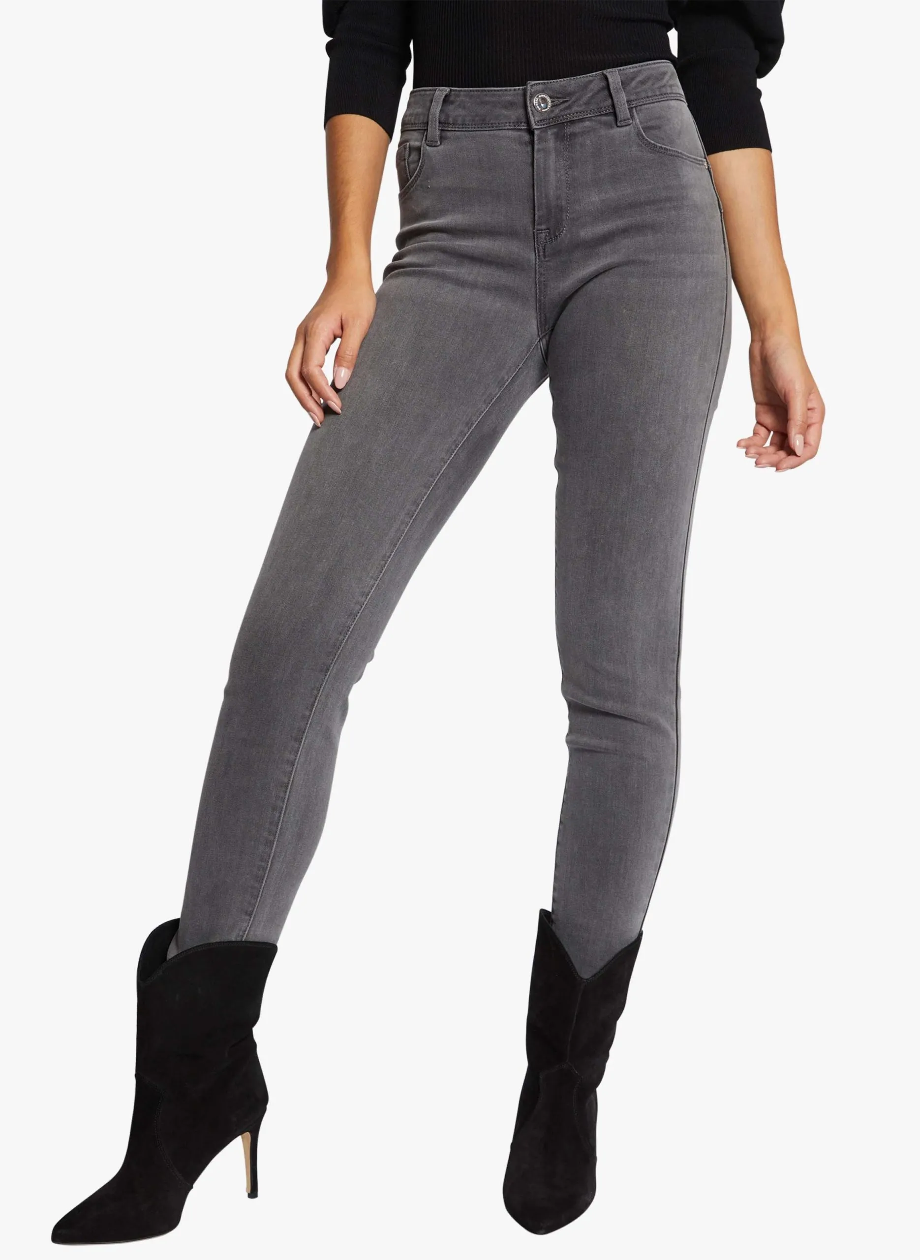 Jean slim 5 poches Gris 201-POM.P