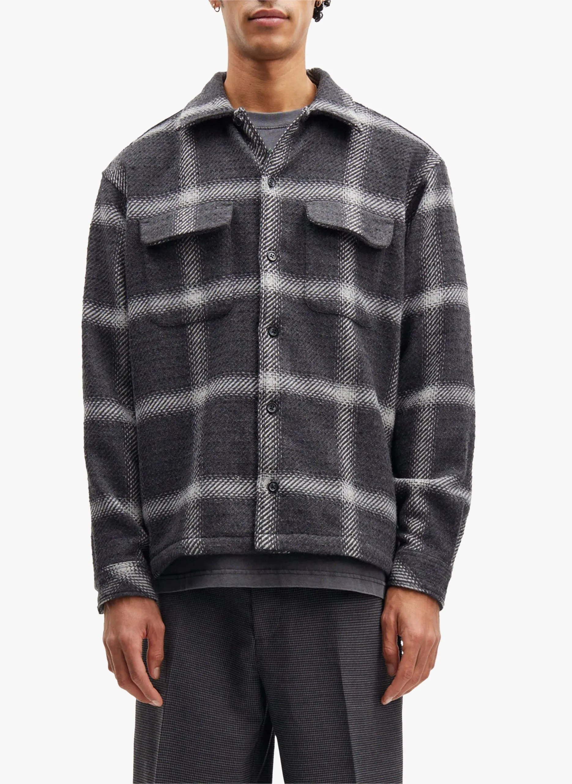 Surchemise col classique à carreaux Gris CASTOR