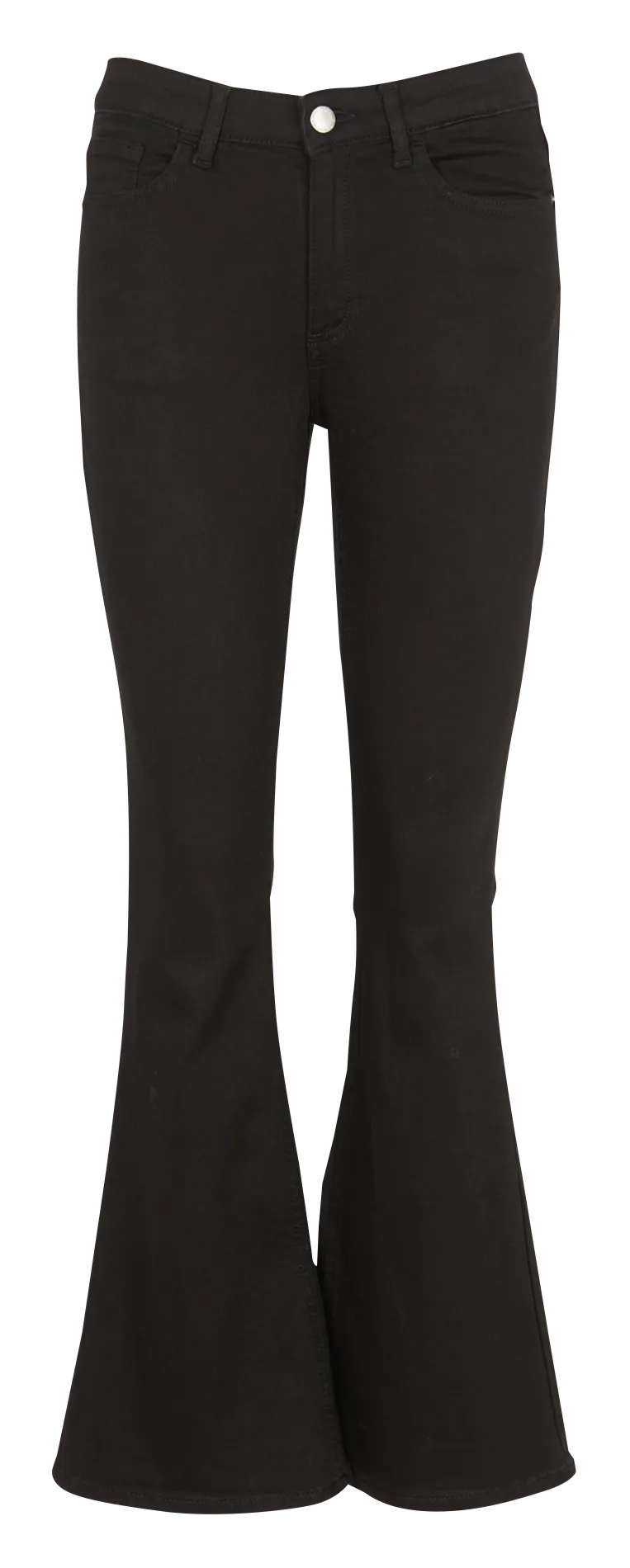 Jean flare en coton mélangé Noir BETTY