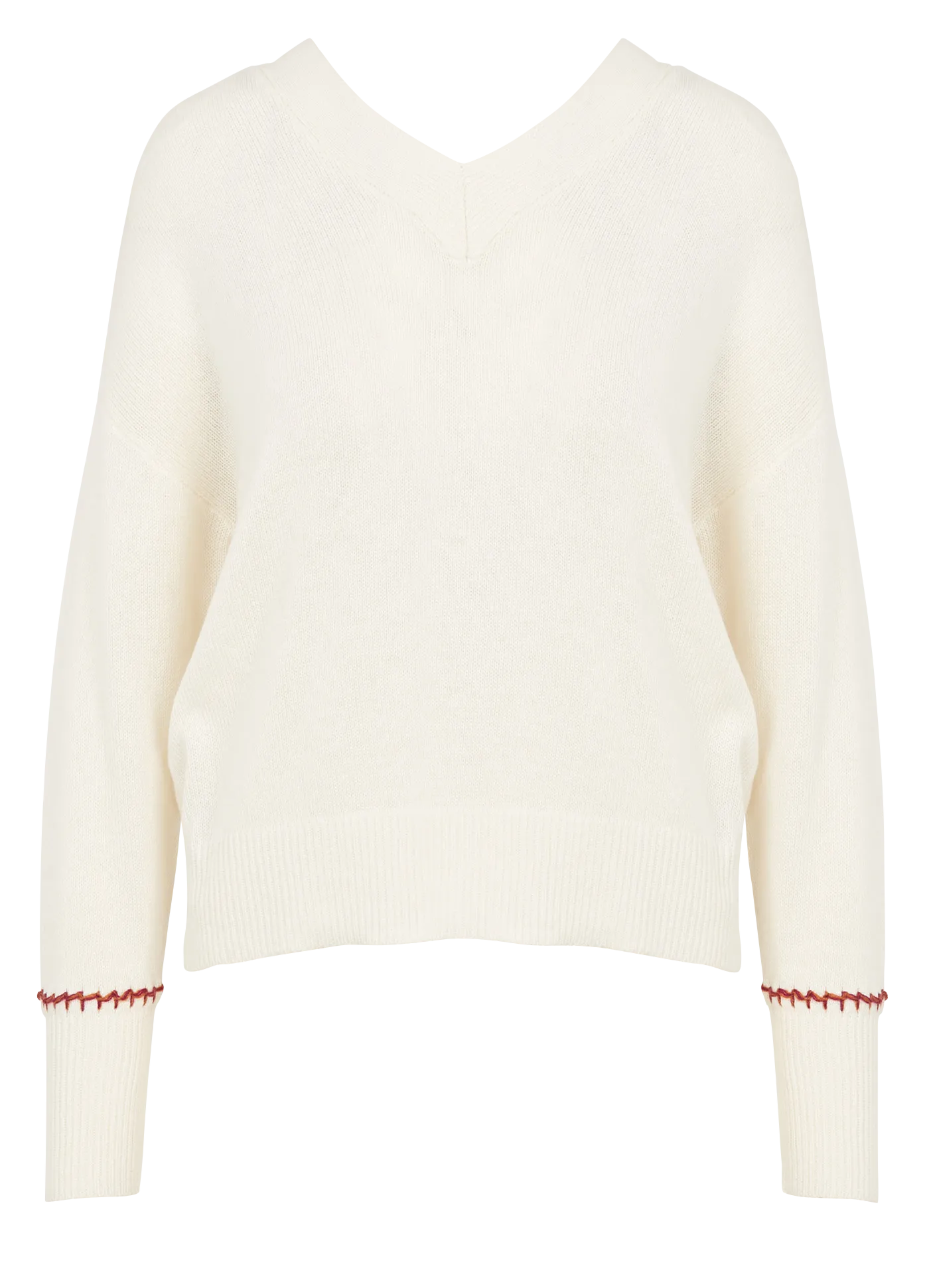 Pull ample à décolleté en V Beige ROCA