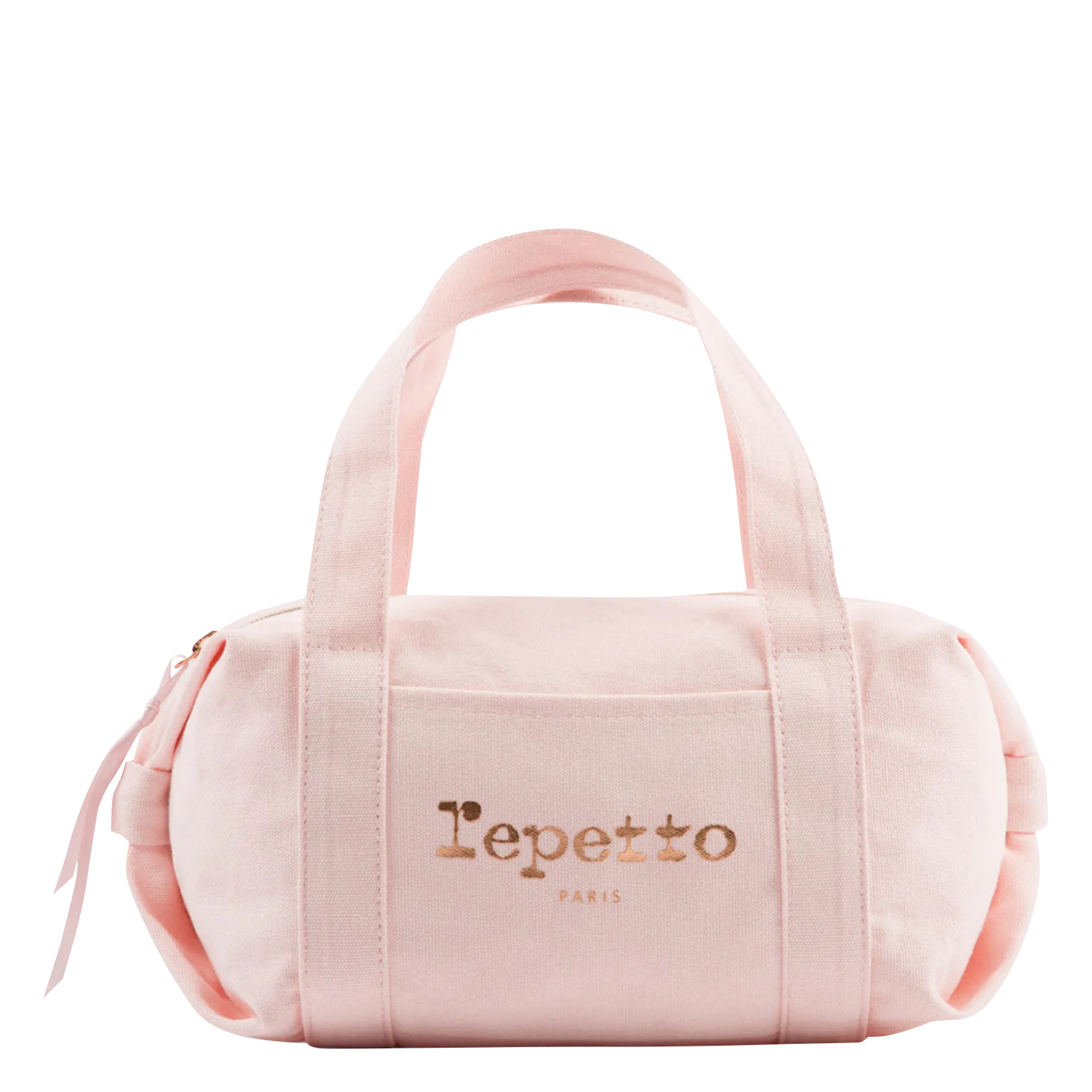 Sac épaule polochon logo imprimé en coton Rose