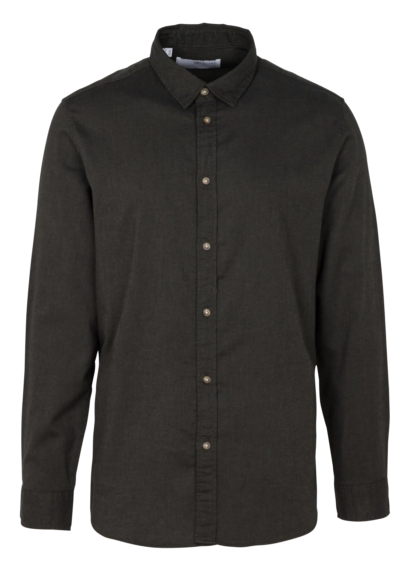 Chemise droit col classique en coton Vert