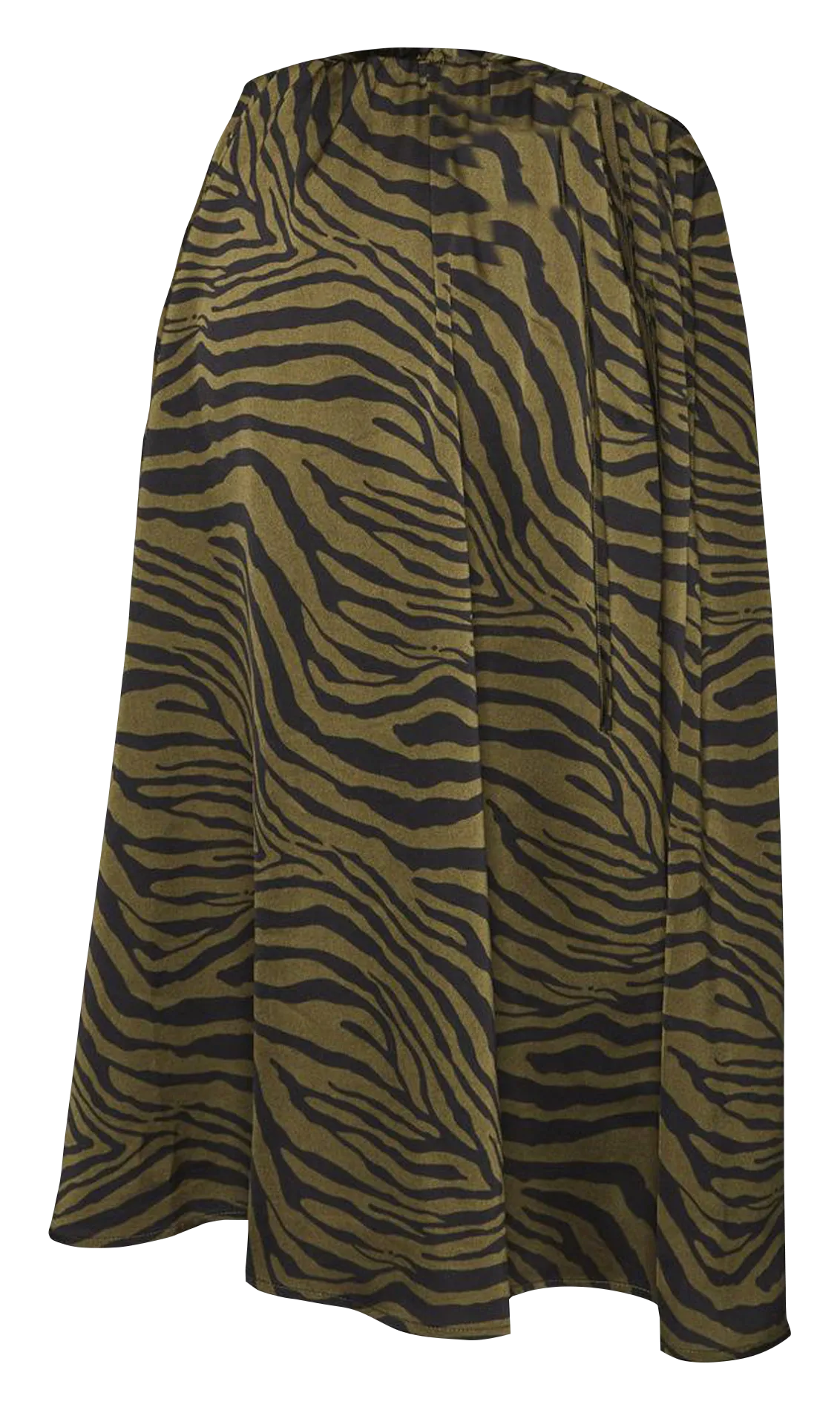 Jupe courte droite à motif zébré Kaki LEANDRA