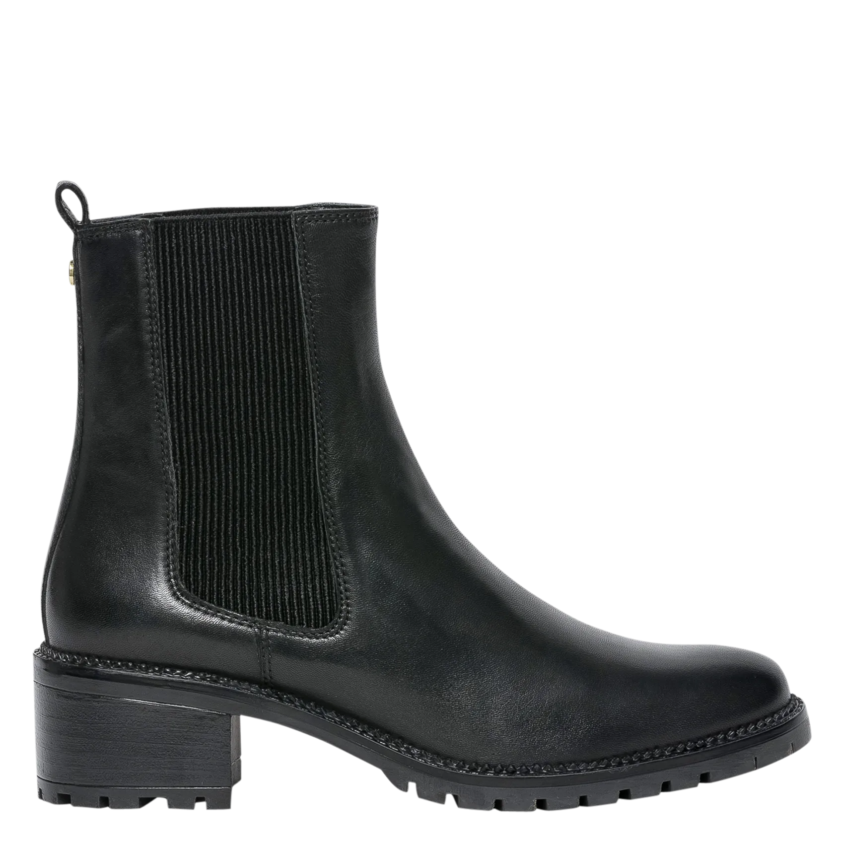 Boots en cuir lisse Noir MARLENE