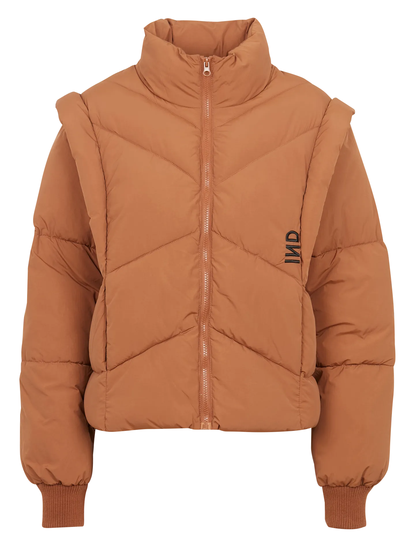 Doudoune col montant avec manches amovibles Marron OWINGS