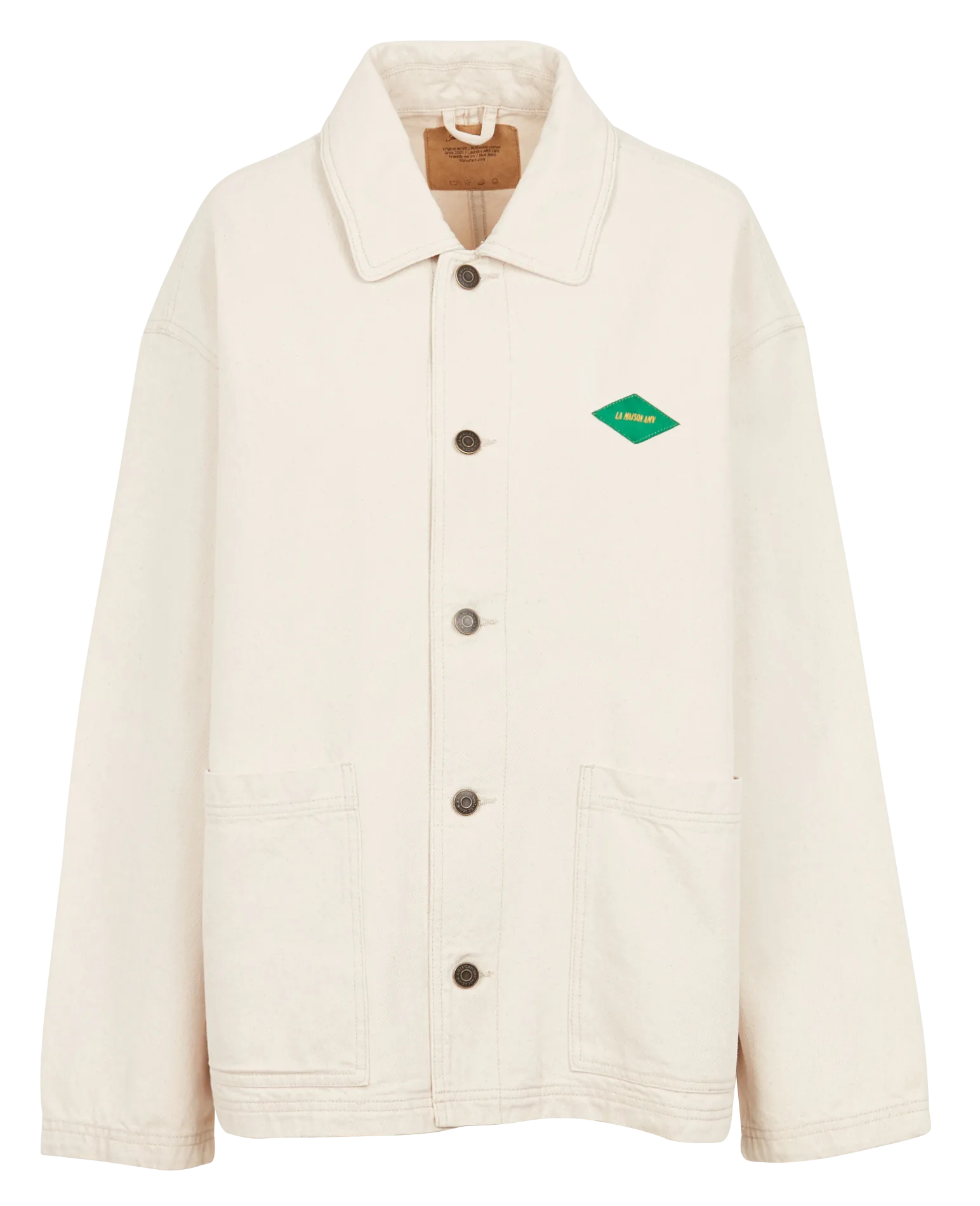 Veste col classique en coton Beige DATCITY