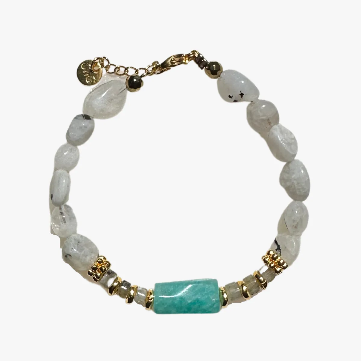 Bracelet amazonite et pierre de lune Bleu ADHYA