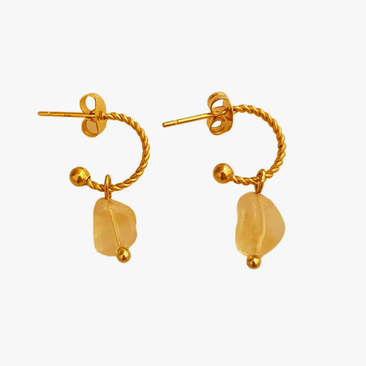 Boucles d'oreilles citrine Bleu FAME