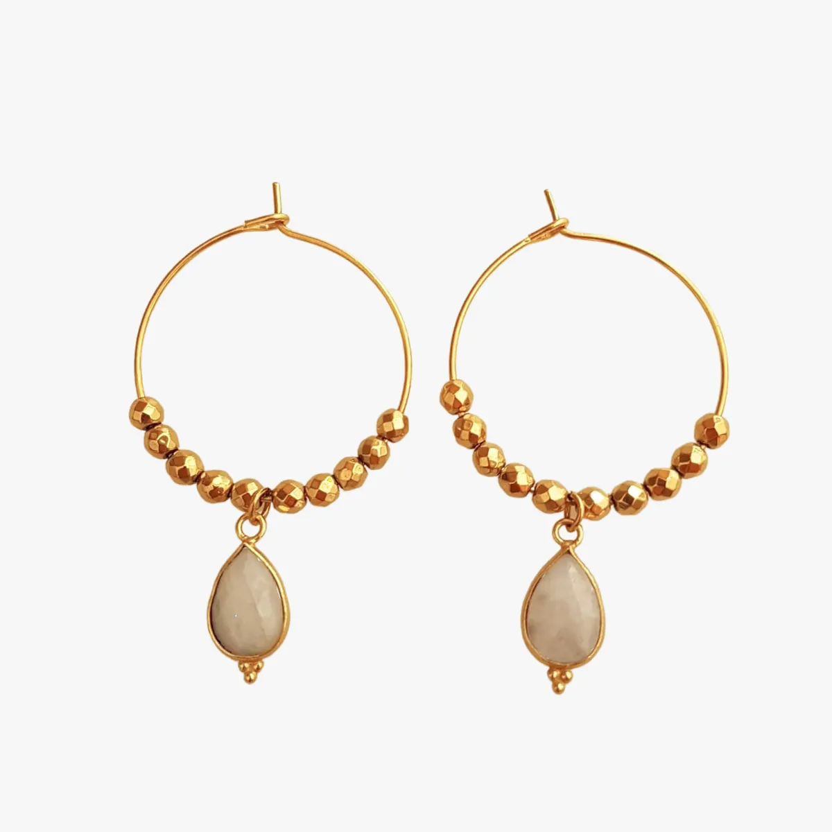 Boucles d'oreilles pierre de lune Bleu PIPA