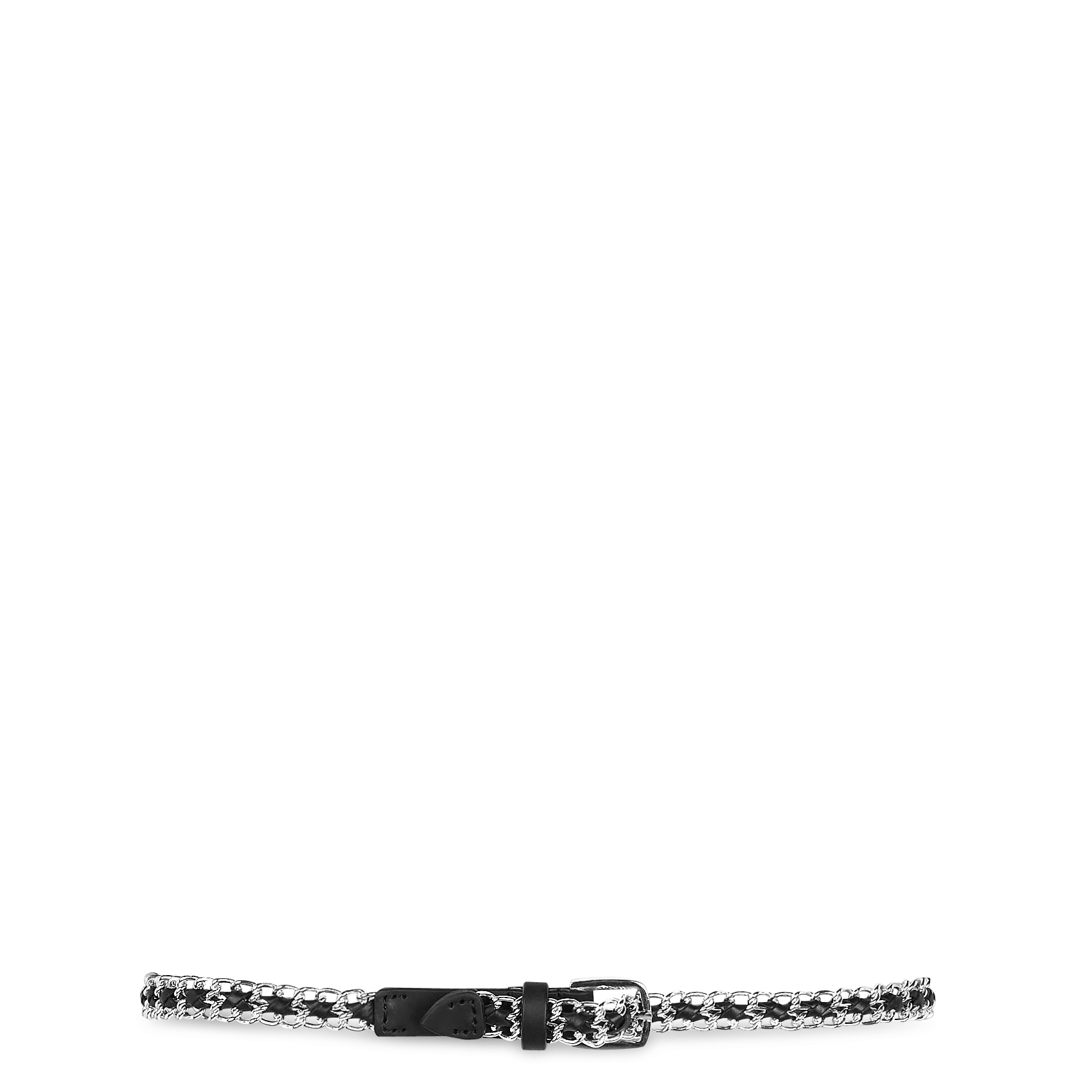 Ceinture en chaine et cuir Argent BROOKE