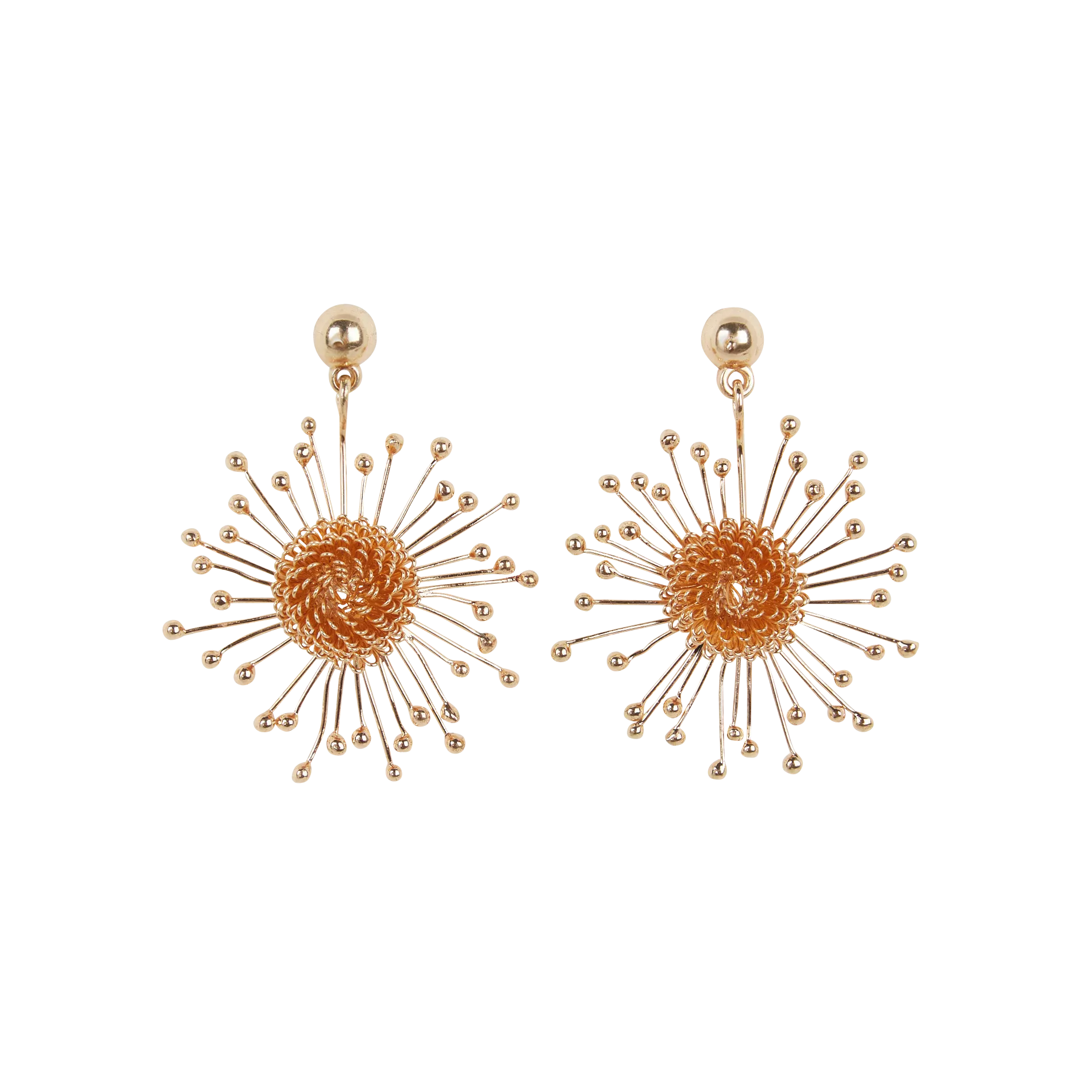 Boucles d'oreilles en laiton mélangé Jaune