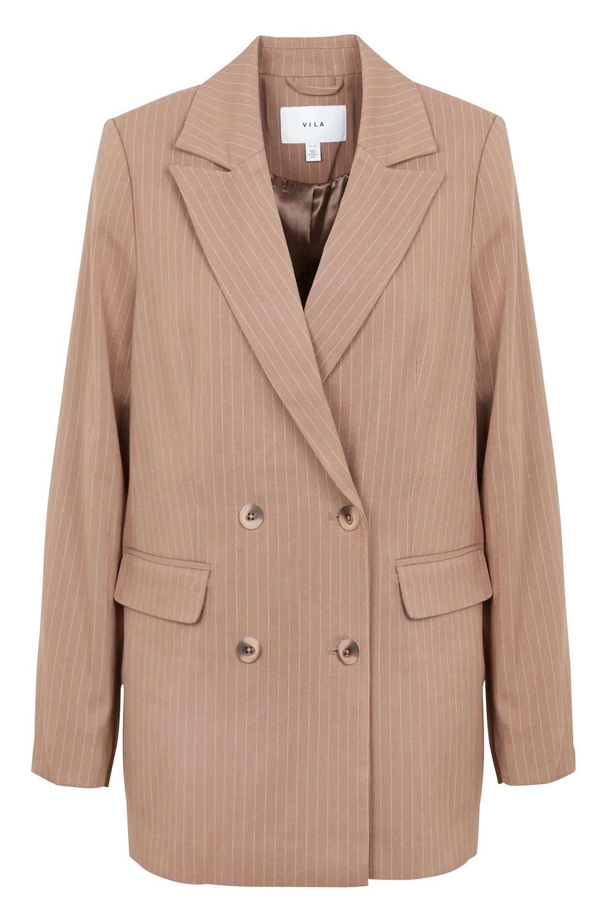 Veste de tailleur rayé droite Marron STRIKER