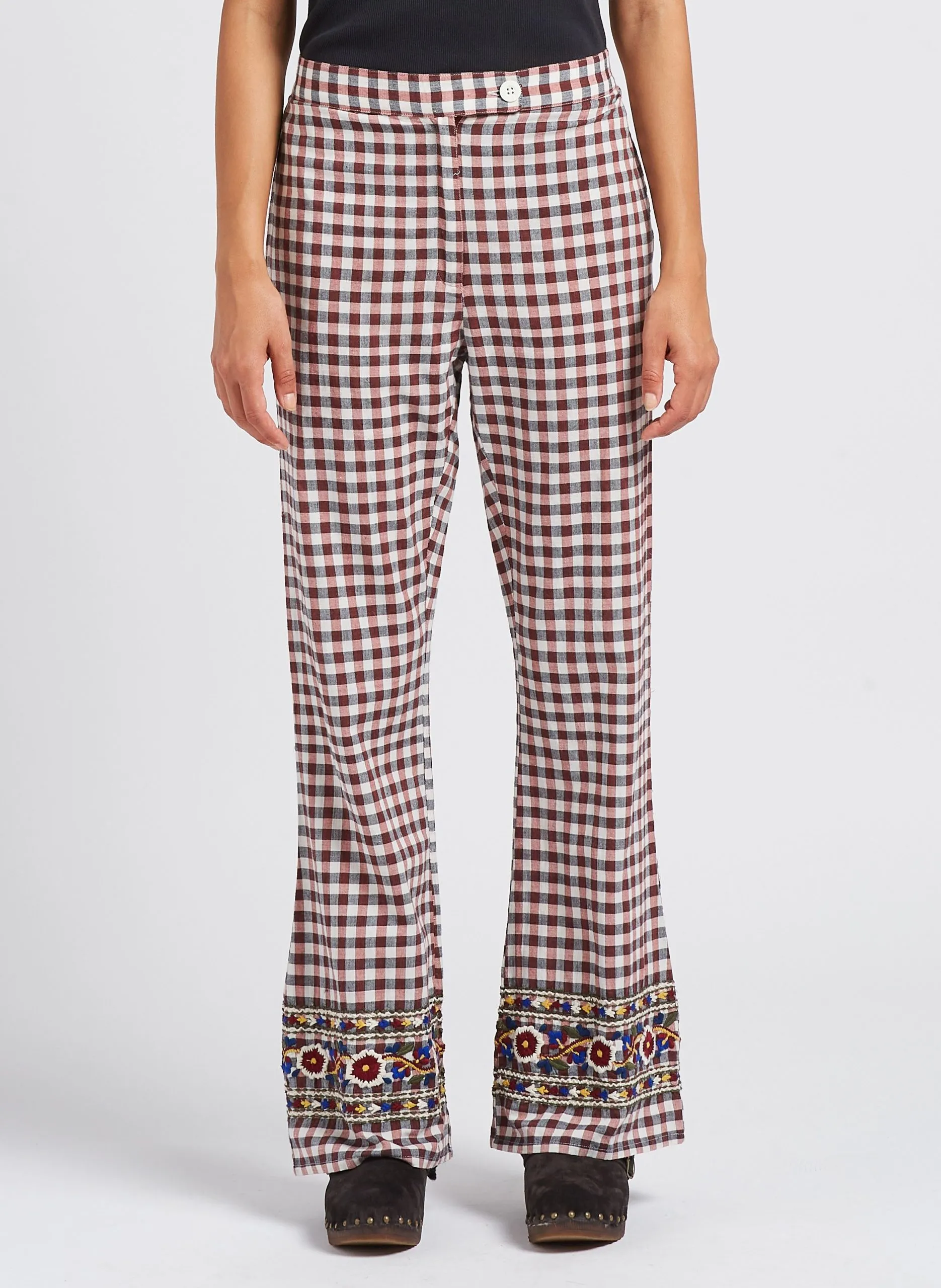 Pantalon imprimé en coton Marron BERNADETTE